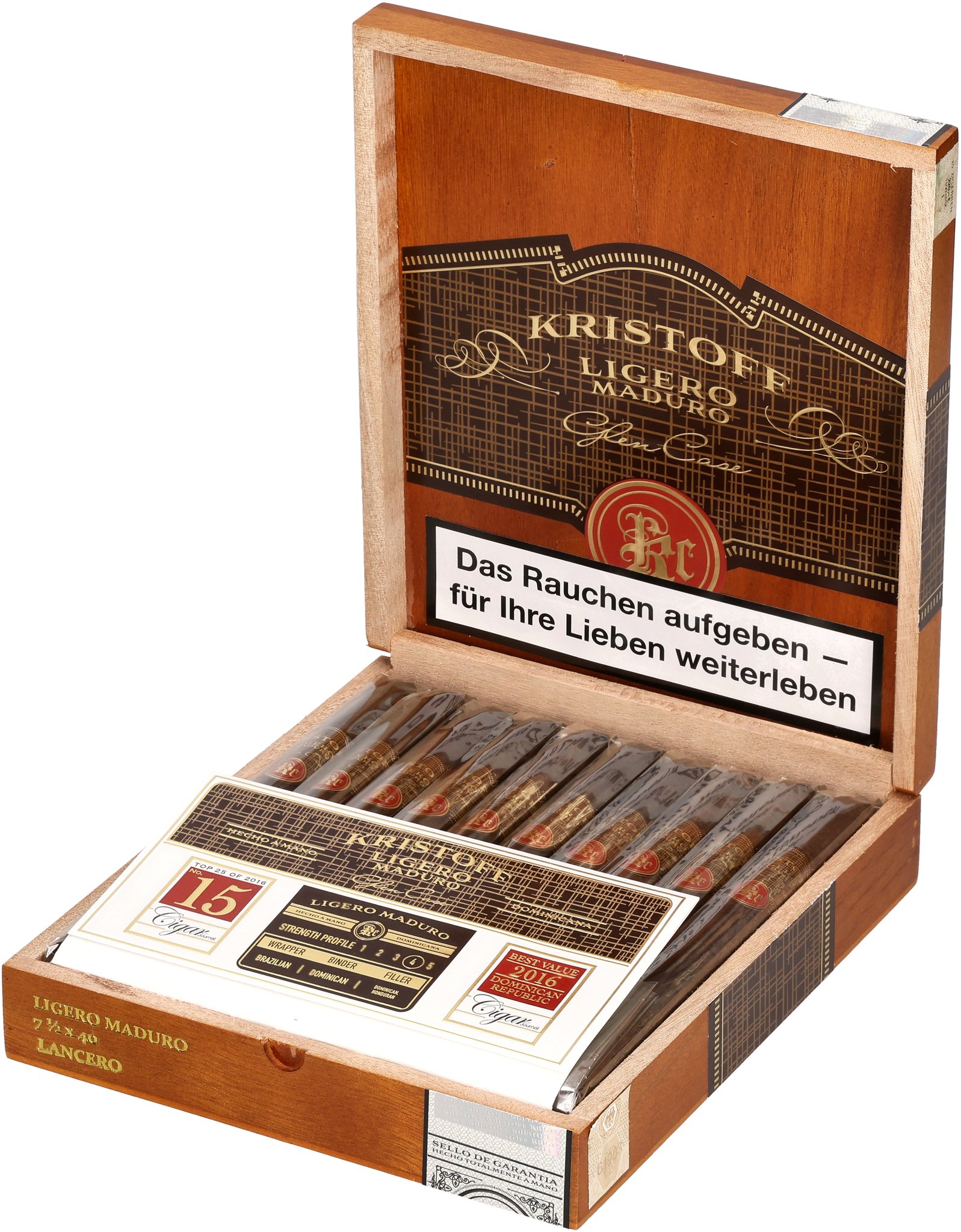 Ligero Maduro Lancero box open