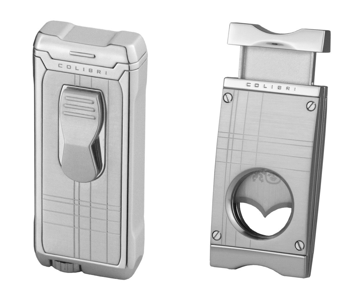 Colibri Geschenkset Feuerzeug & Cutter Silber (293452)