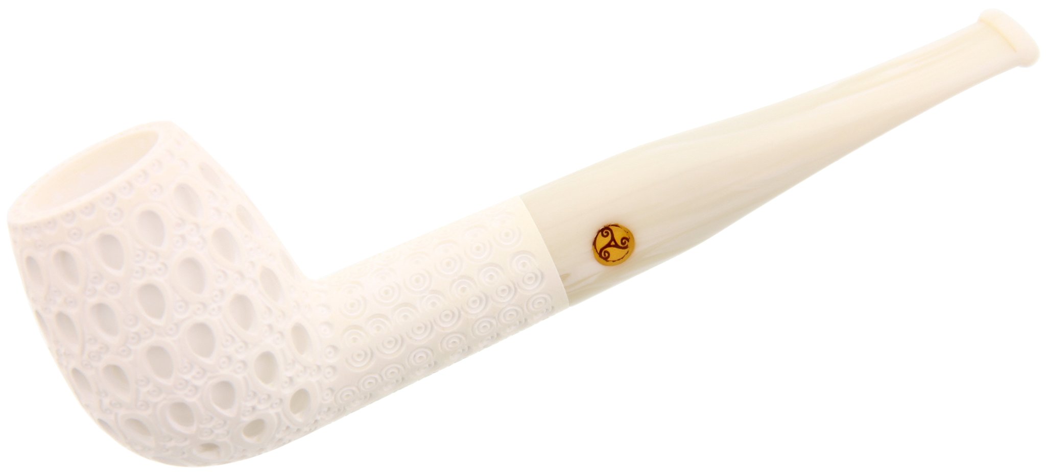 Rattray's White Goddess (Meerschaum) Billiard Carved weißes Mundstück