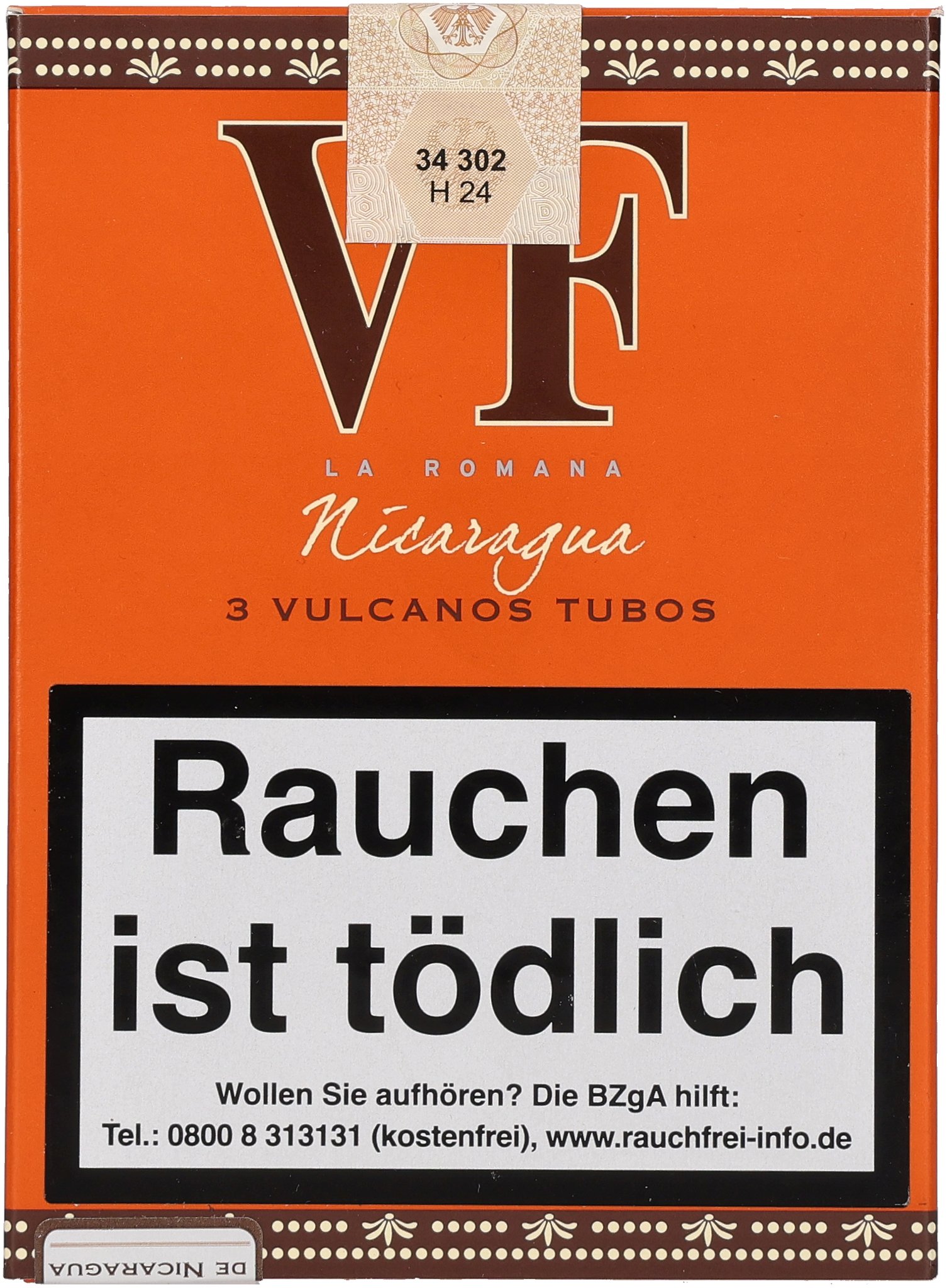 Nicaragua Vulcano Tubo box front