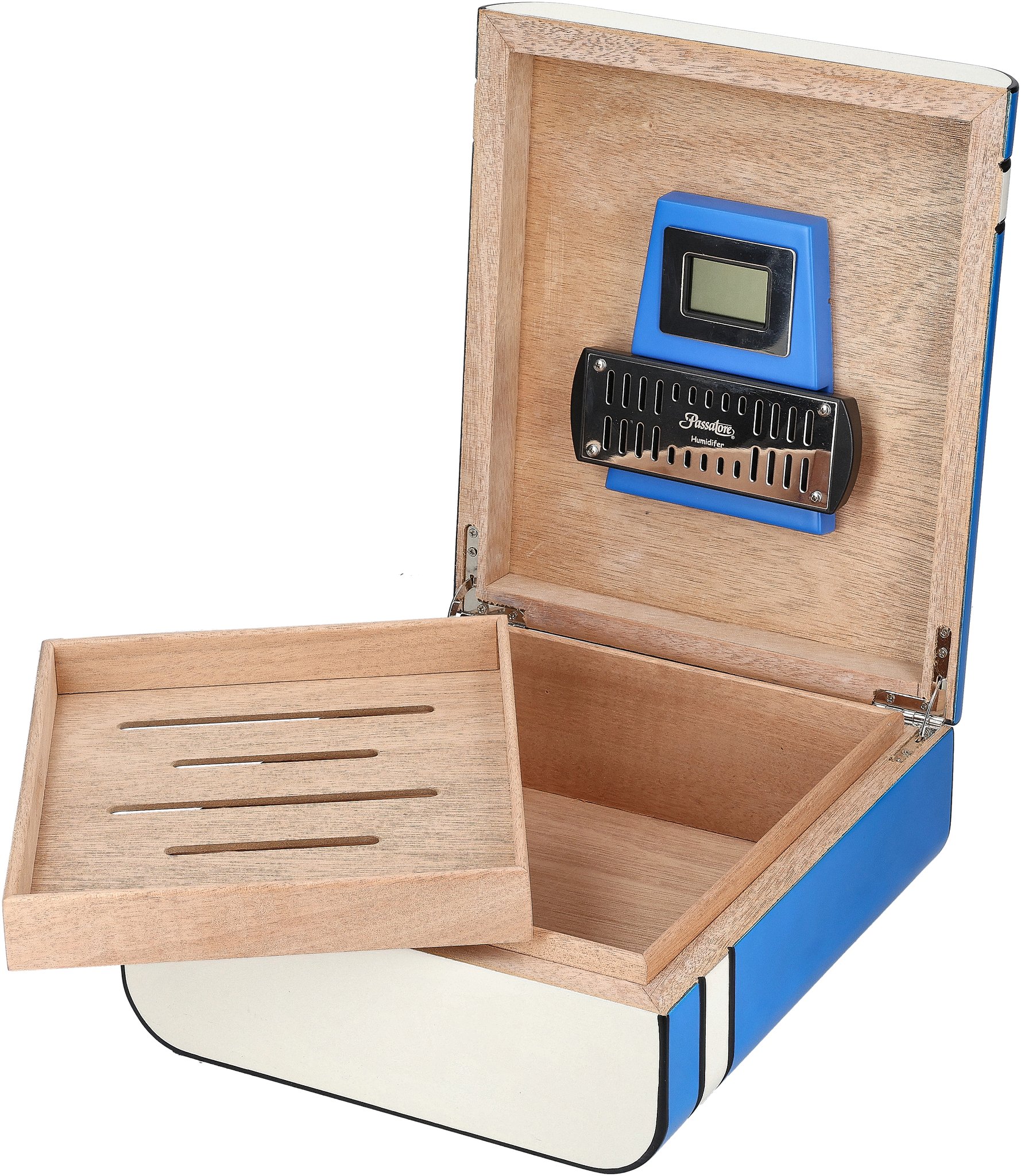Passatore Humidor Blau/Weiß für 40 Zigarren_05