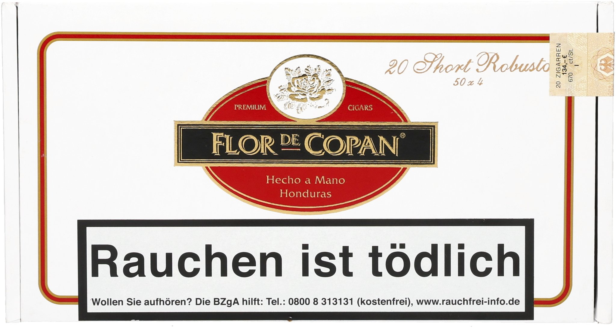Flor de Copan Clasica Short Robusto_Kiste Frontal