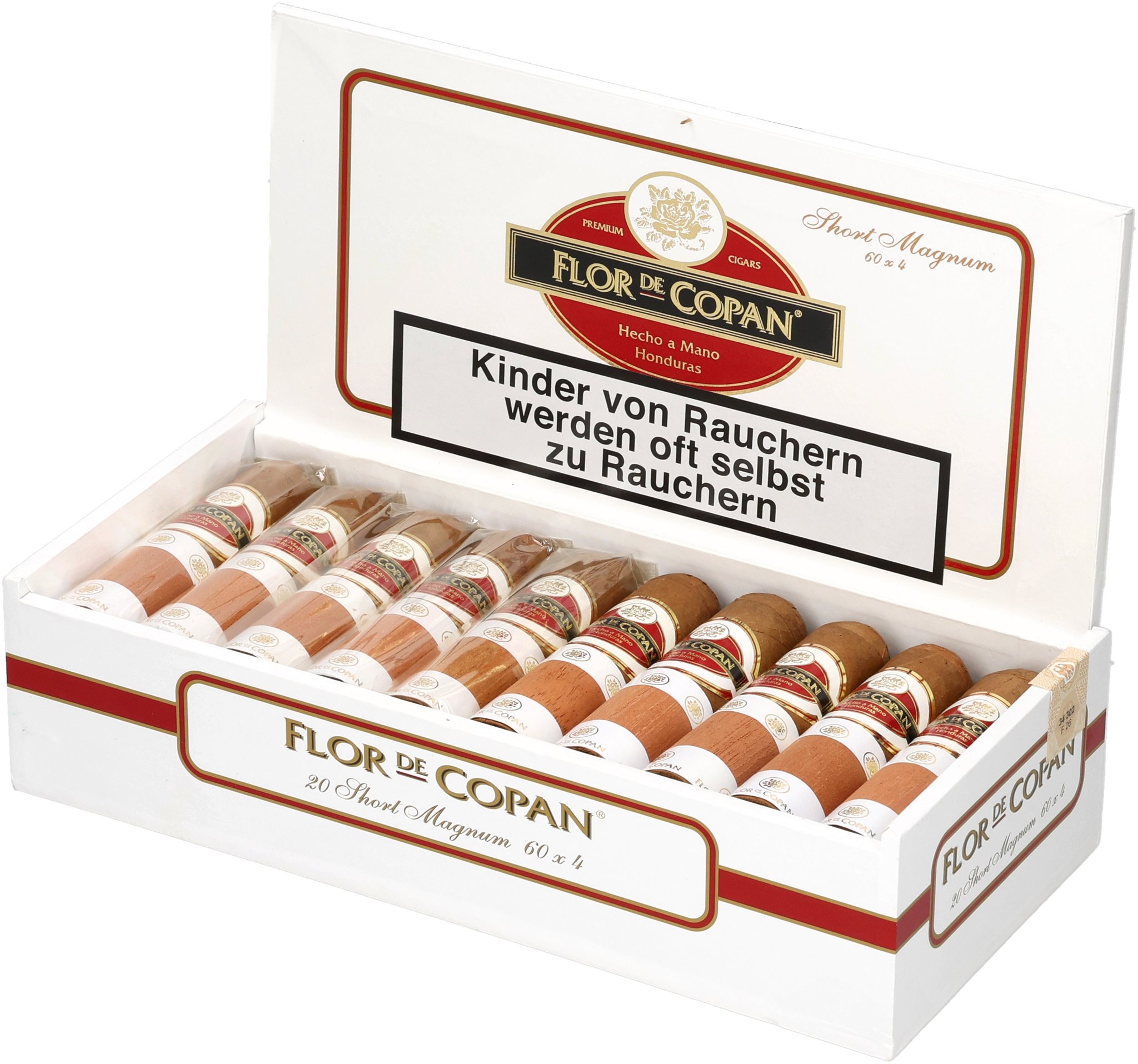 Flor de Copan Clasica Short Magnum (Short Gordo)_Kiste Offen