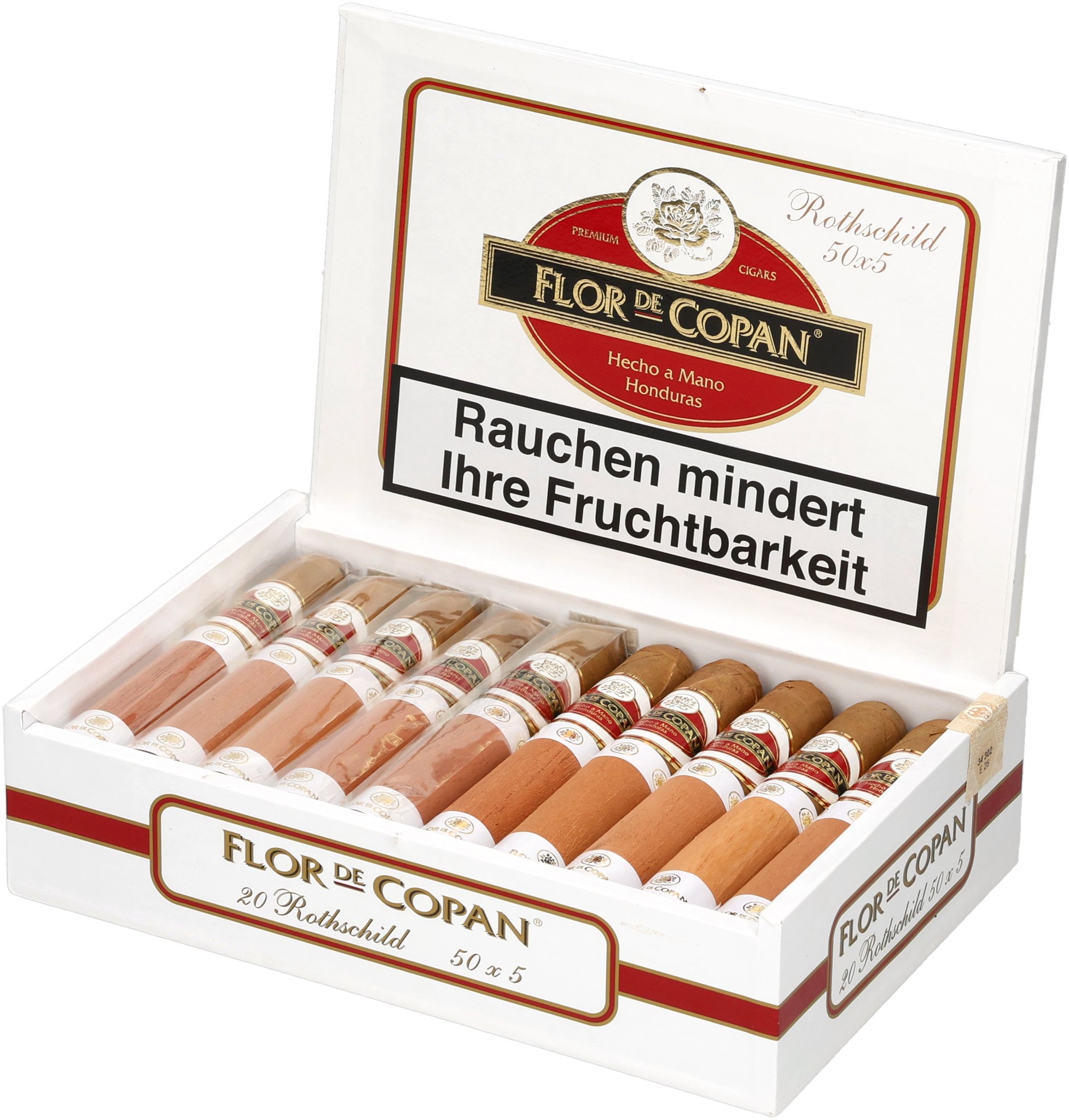 Flor de Copan Clasica Rothschild Zigarre_Kiste Offen