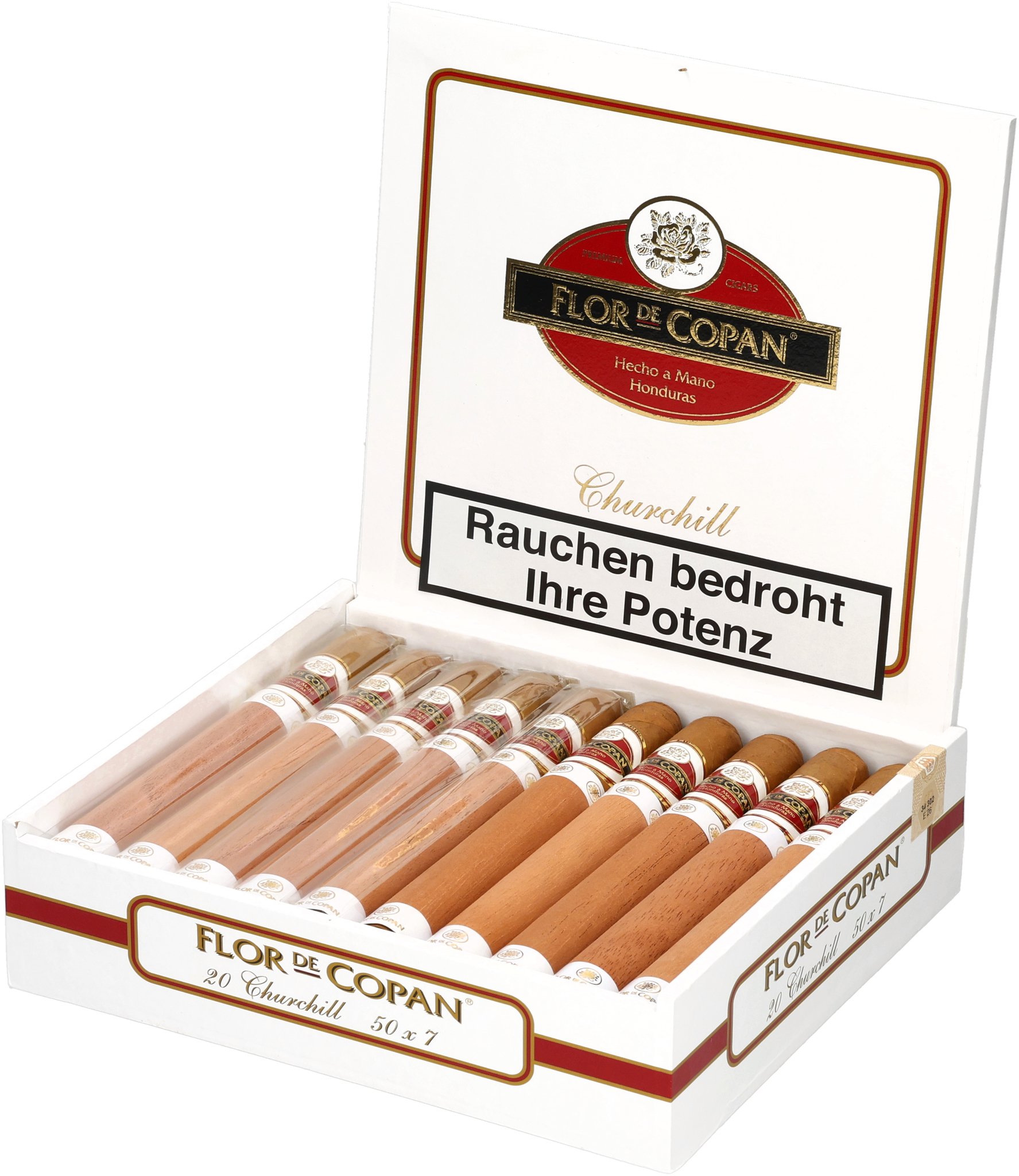 Flor de Copan Clasica Churchill_Kiste Offen