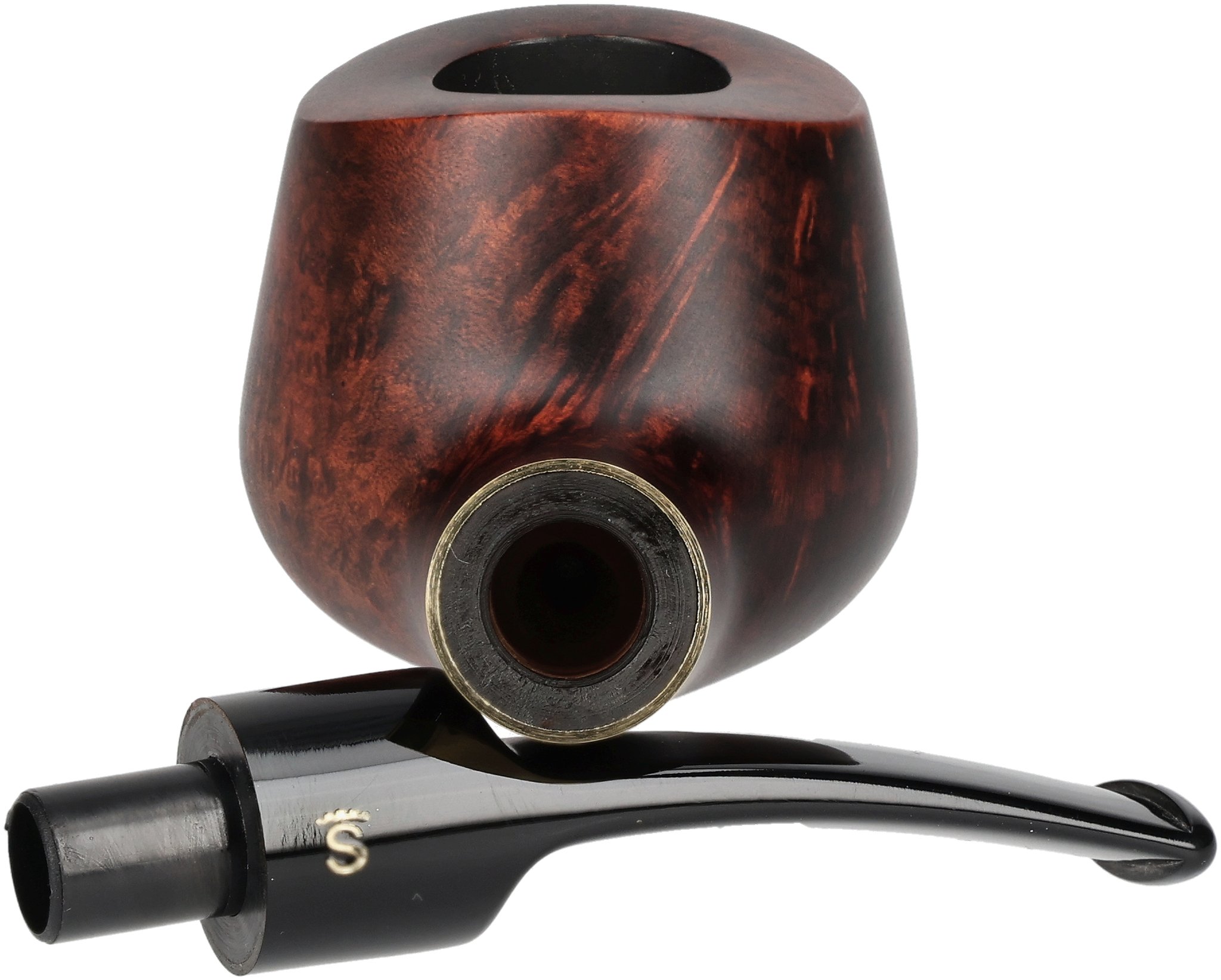 Bent Pot Glatt Braun Matt Goldring 06
