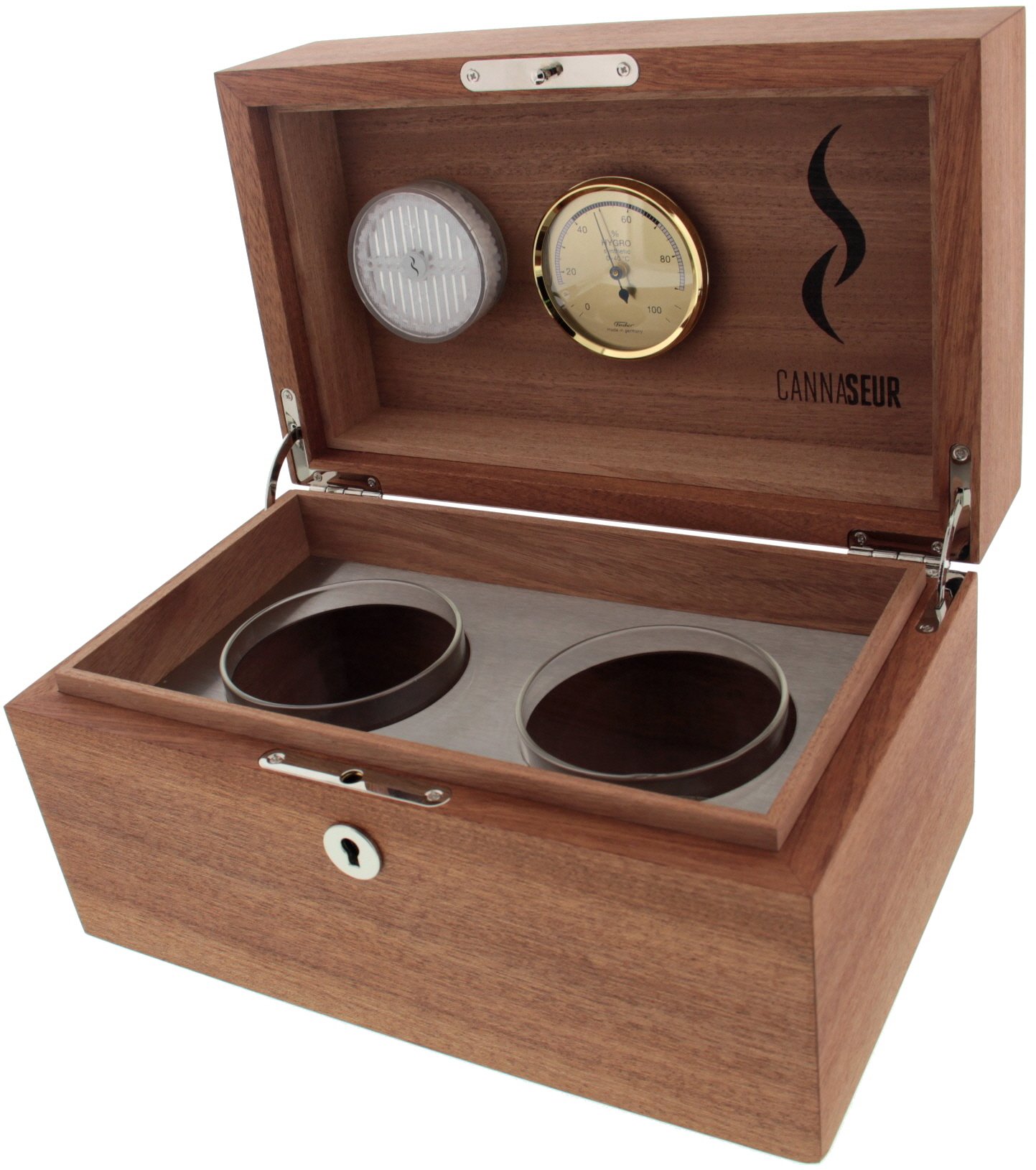 Cannaseur Tabak Humidor One Mahogany offen