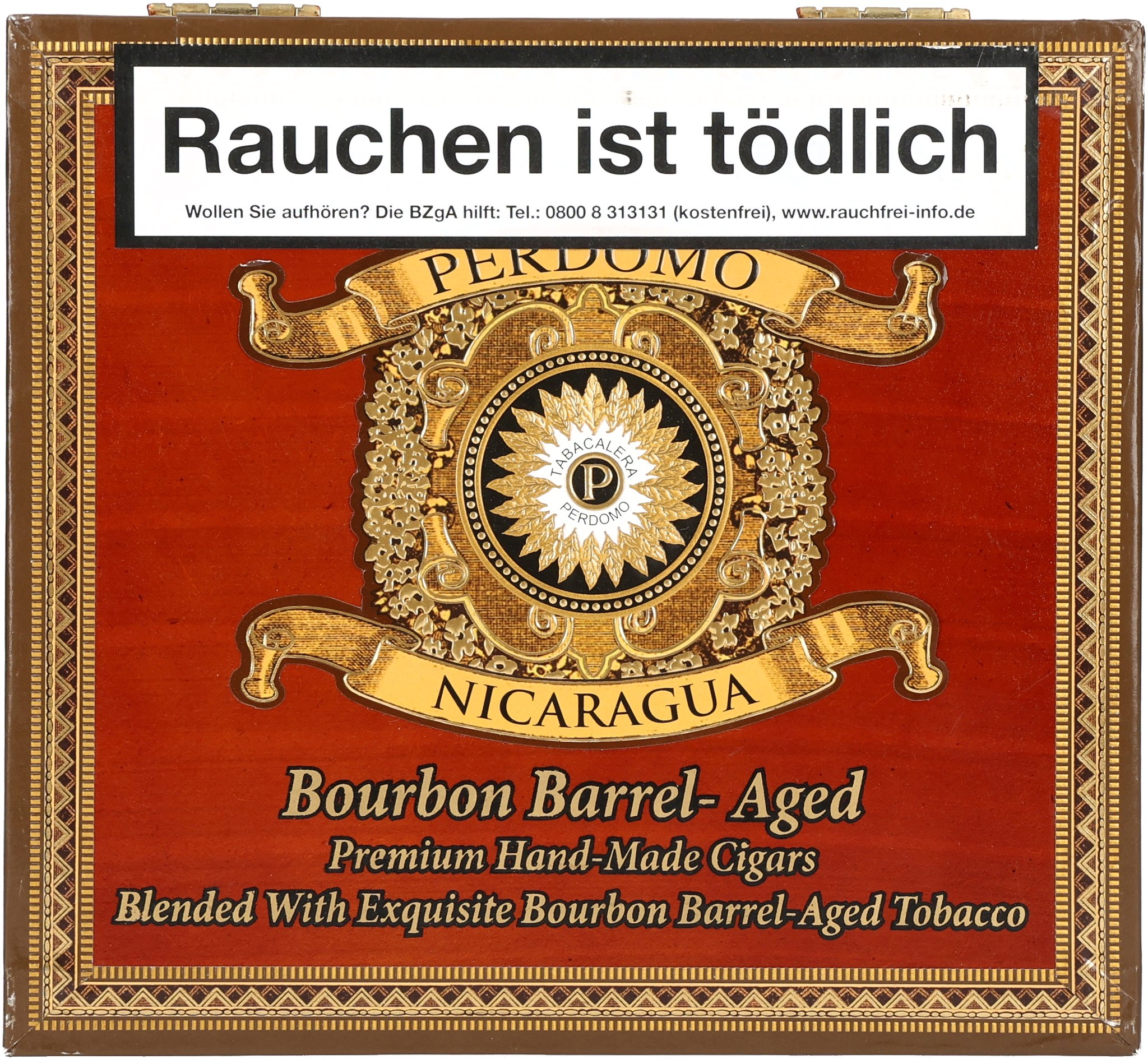 Perdomo Bourbon Barrel Aged (Nicaragua) Epicure (Connecticut)_Kiste Frontal