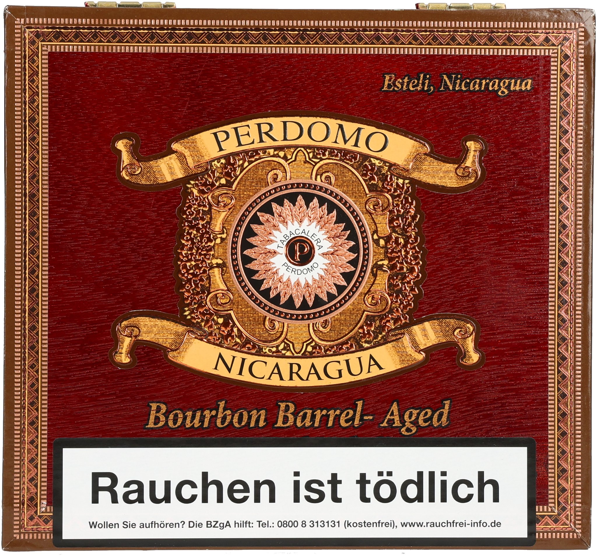 Perdomo Bourbon Barrel Aged (Nicaragua) Epicure (Sun Grown)_Kiste Frontal