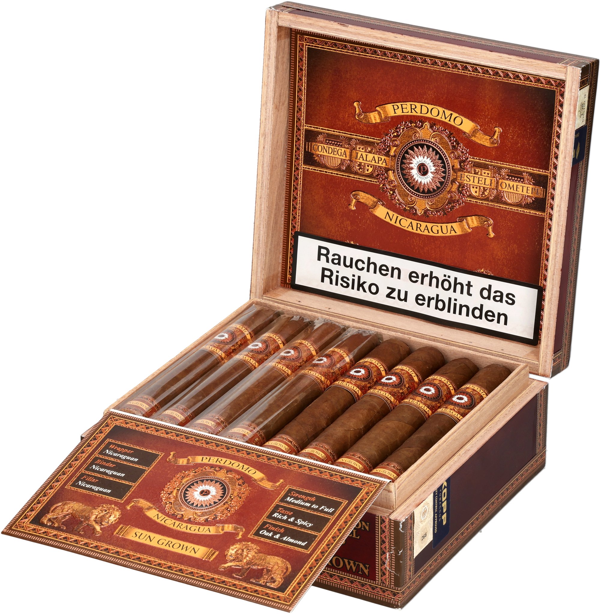 Perdomo Bourbon Barrel Aged (Nicaragua) Epicure (Sun Grown)_Kiste Offen