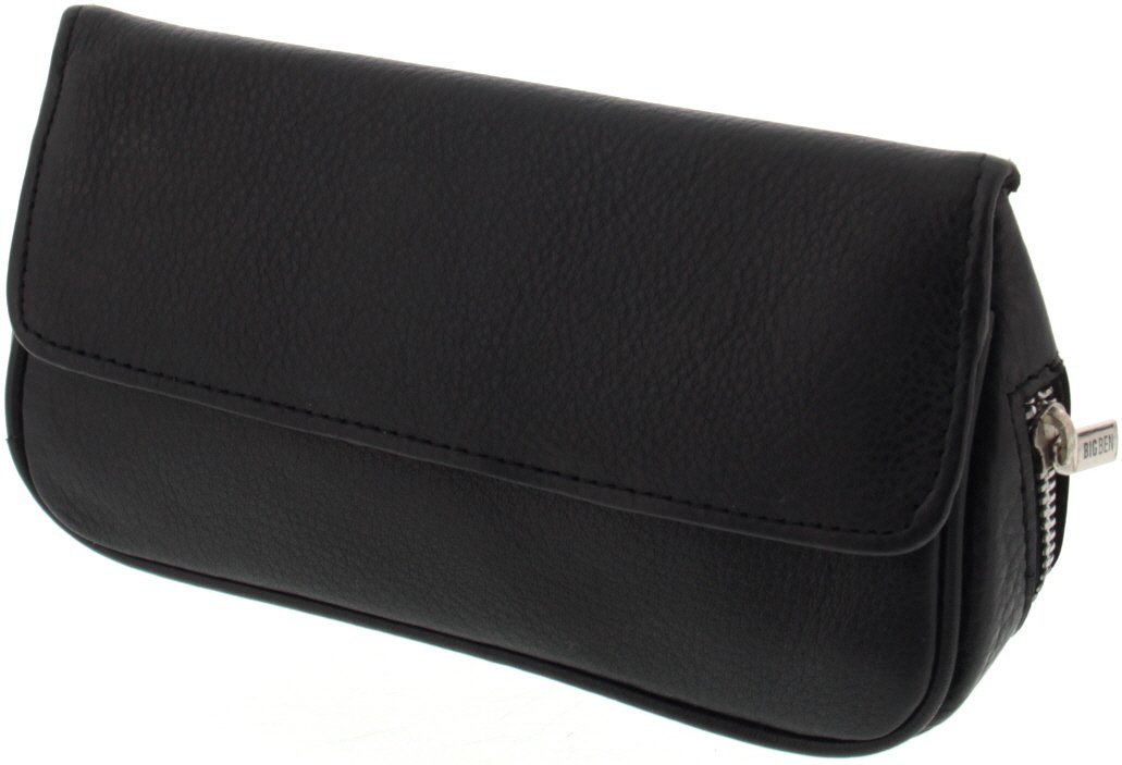 Big Ben Pfeifentasche Kombibeutel für 2 Pfeife Leder schwarz Classic (745002010)