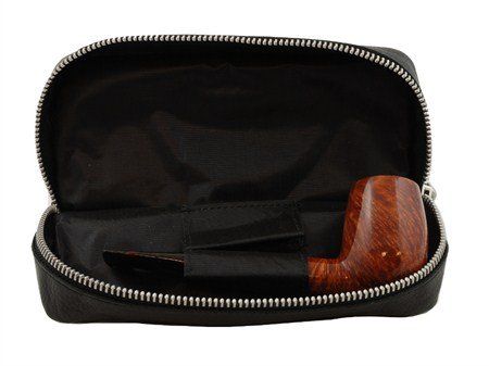 Big Ben Pfeifentasche Kombibeutel für 2 Pfeife Leder schwarz De Luxe (745002100) Detailbild Pfeife