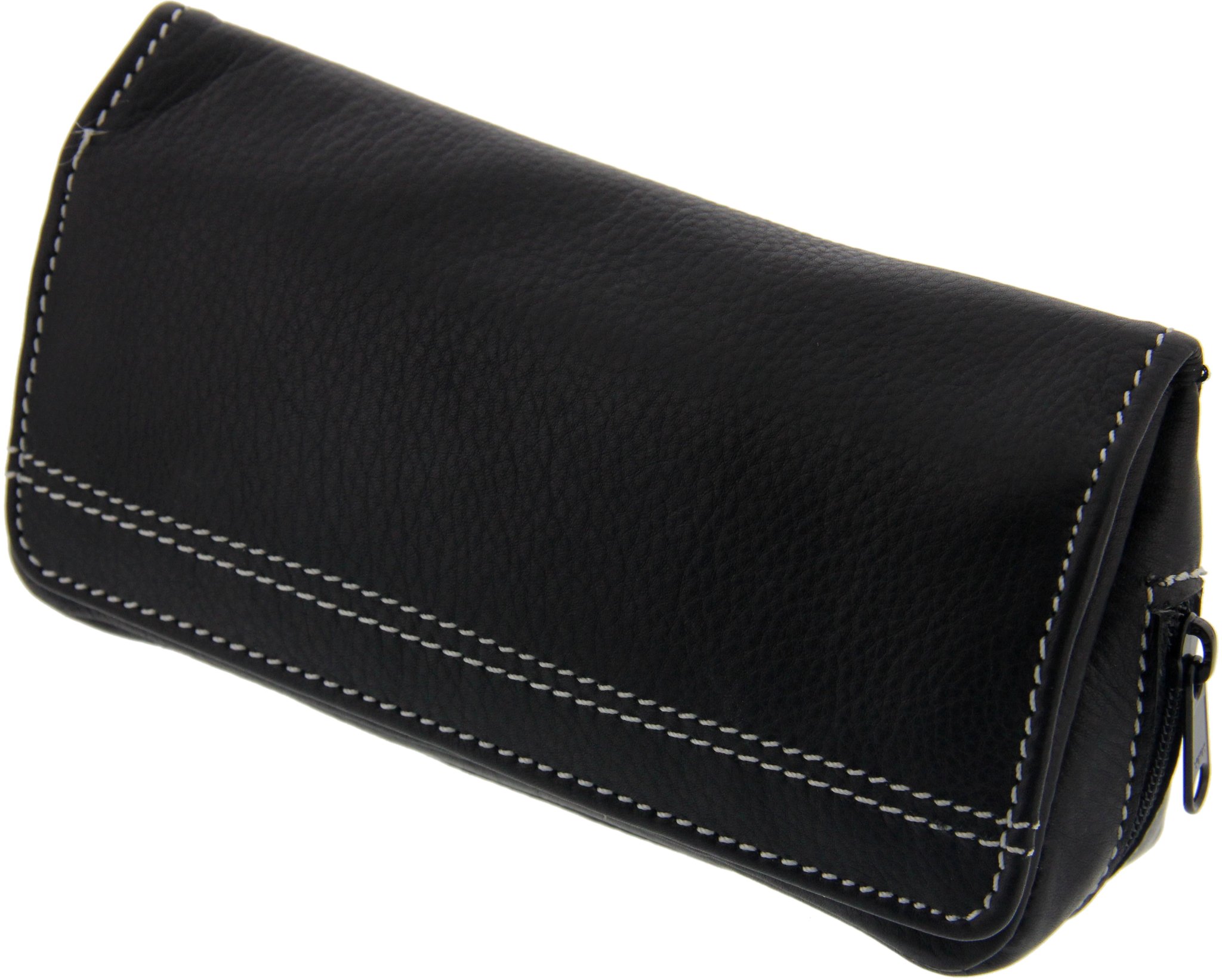 Big Ben Pfeifentasche Kombibeutel für 2 Pfeifen Leder schwarz