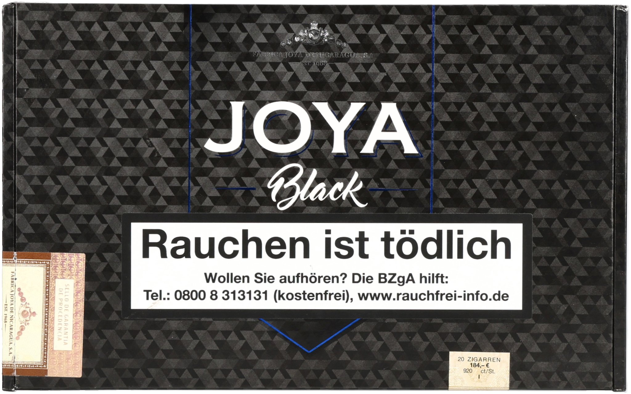  Joya de Nicaragua Joya Black Double Robusto_Kiste Frontal