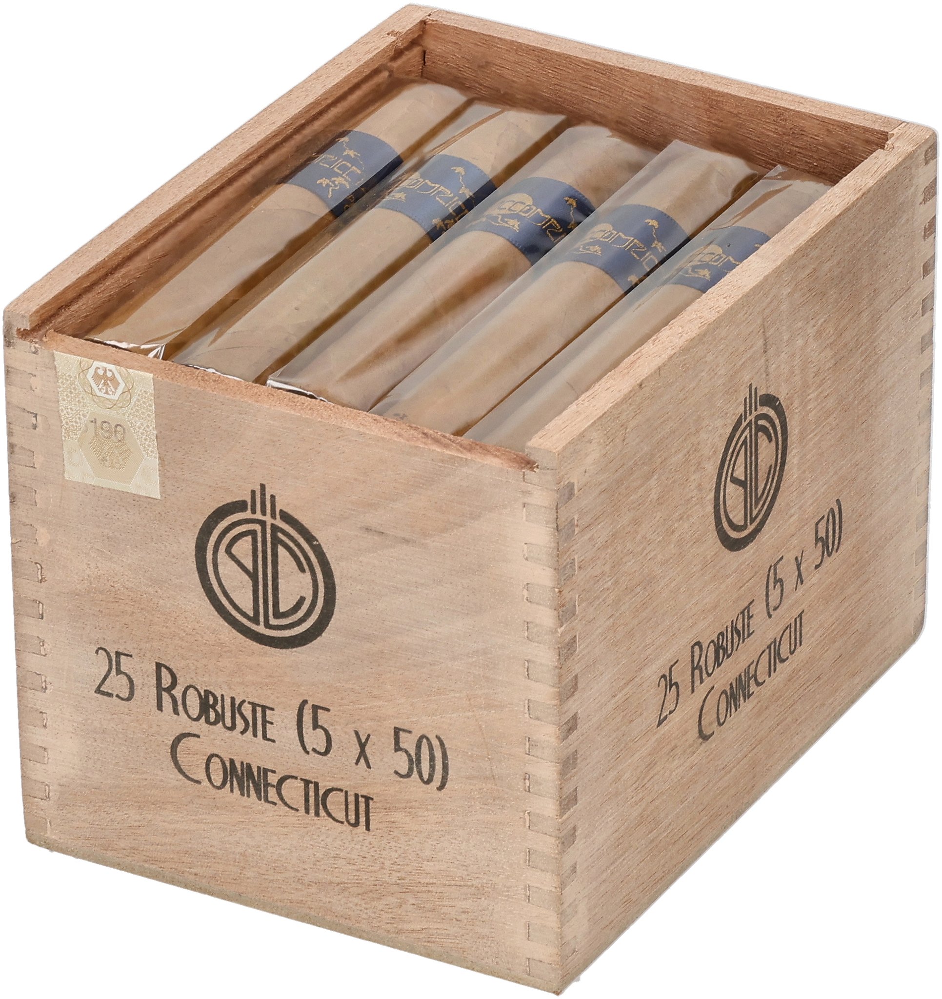 Blue Label Robusto Connecticut box open
