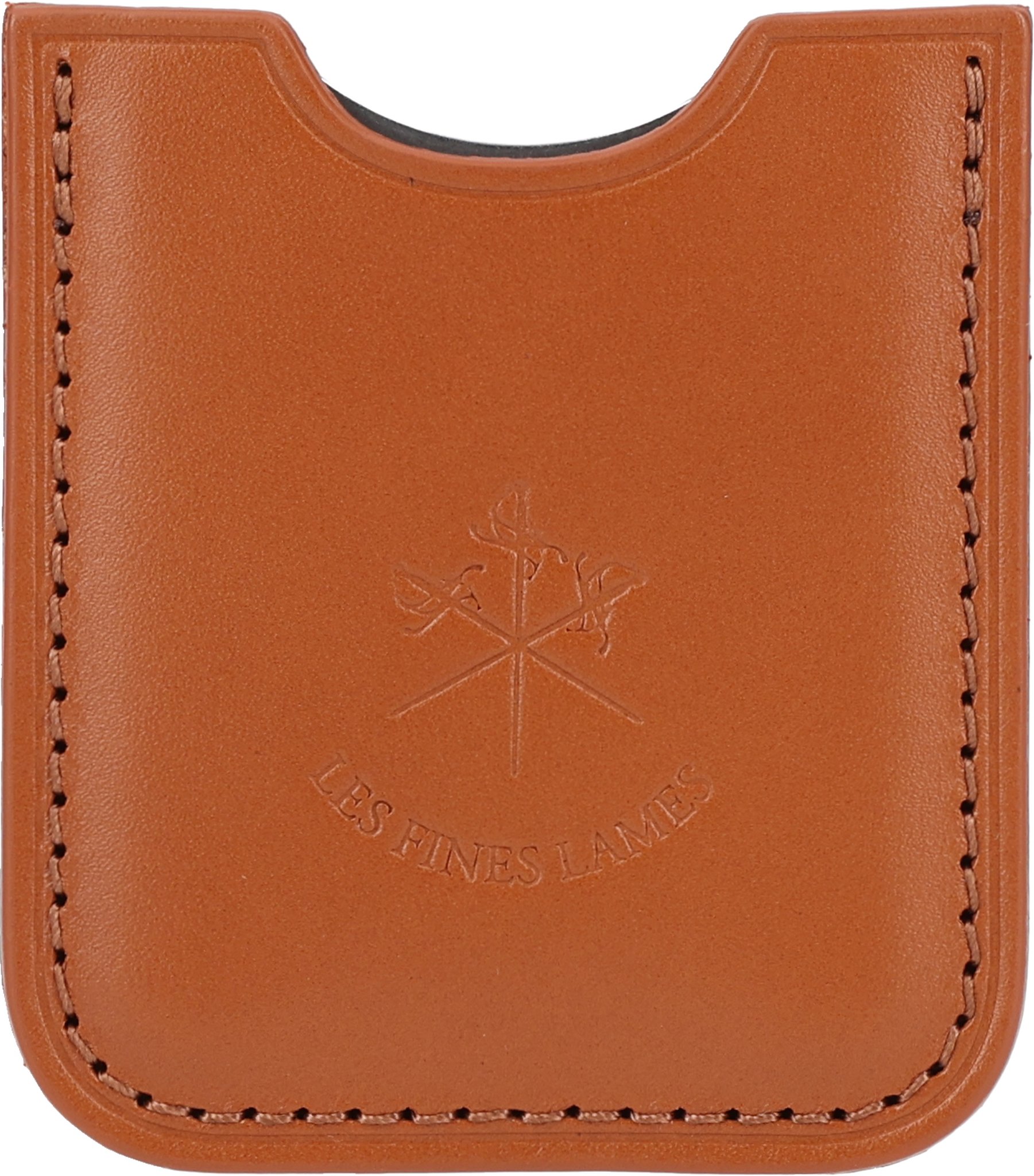 Chrom mit Lederetui Tan