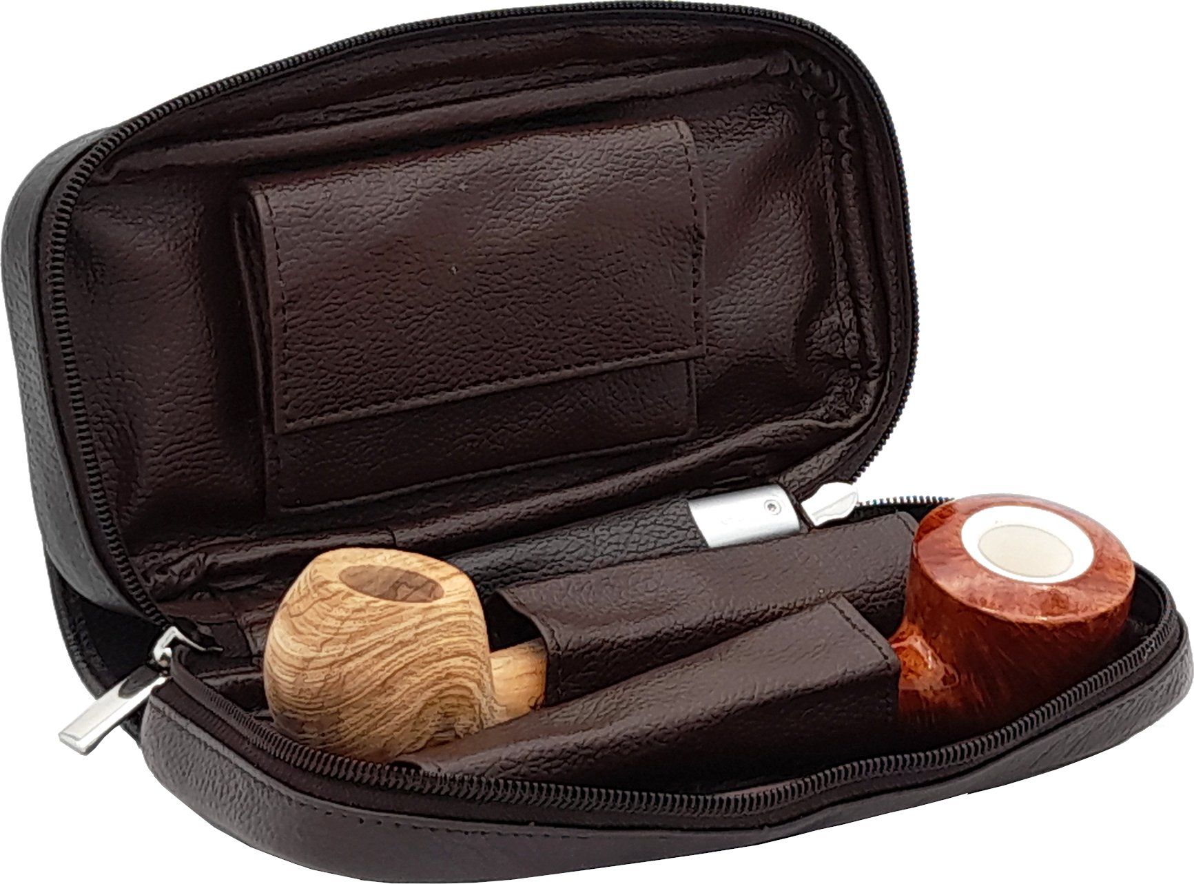 Guy Janot Pfeifentasche 2er ebony (6412) offen