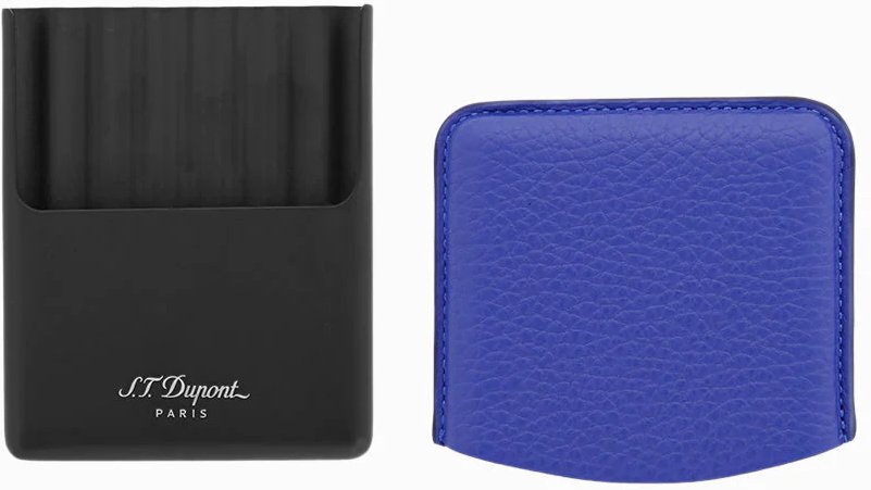 S.T. Dupont Zigarrenetui Metall 8er Cigarilloetui ocean blau/schwarz matt (183091) Detailbild 