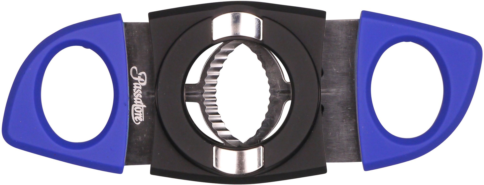 Passatore Cutter mit Ablage blau offen