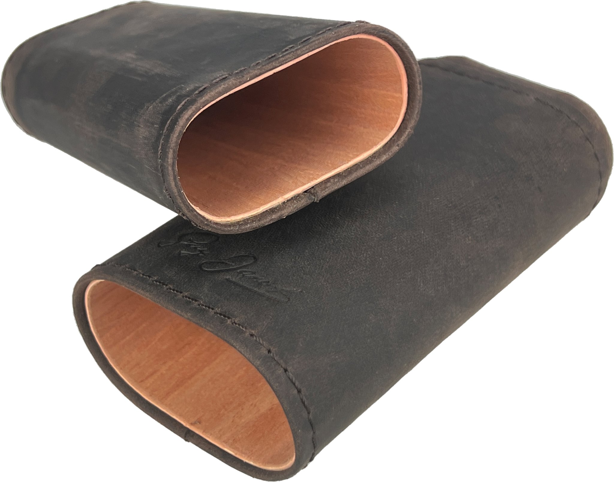 Guy Janot Zigarrenetui Jägerleder 2er Extra mit Zedernholz (8625) offen