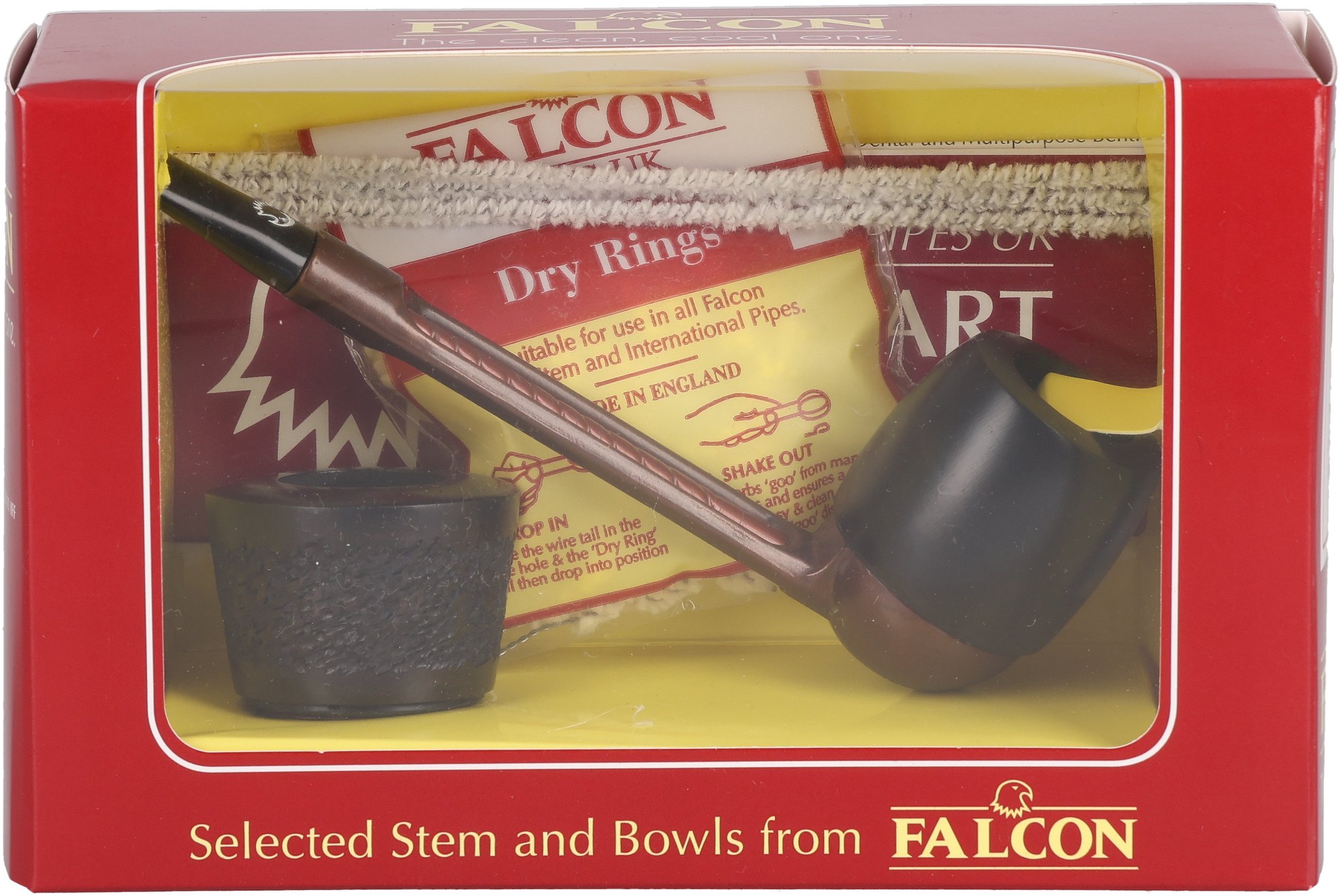 Falcon Pfeifensystem Starterset Extra Set Gerade Glatt Billiard_Frontal