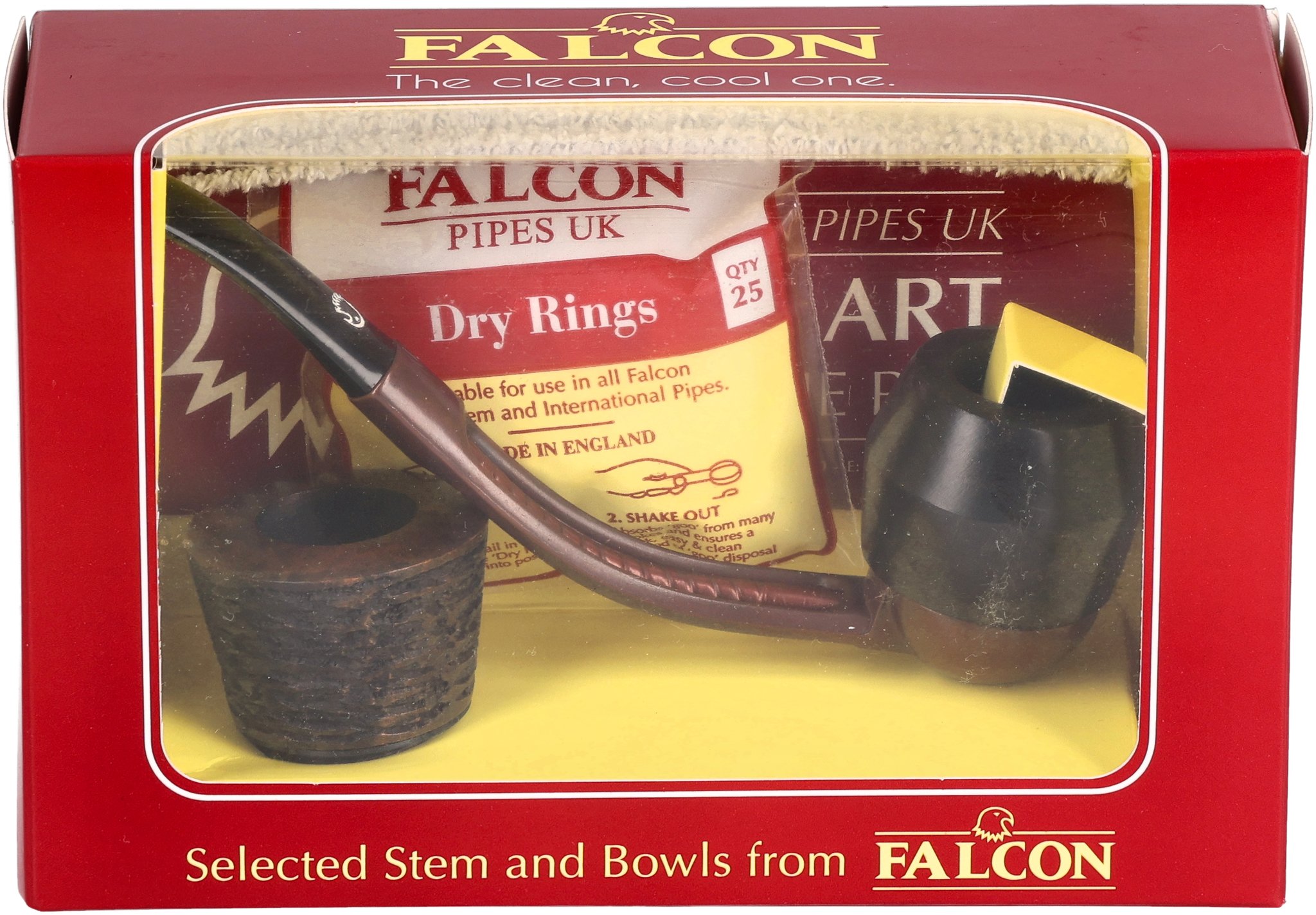 Falcon Pfeifensystem Starterset Extra Set Gebogen Glatt Bulldog  front