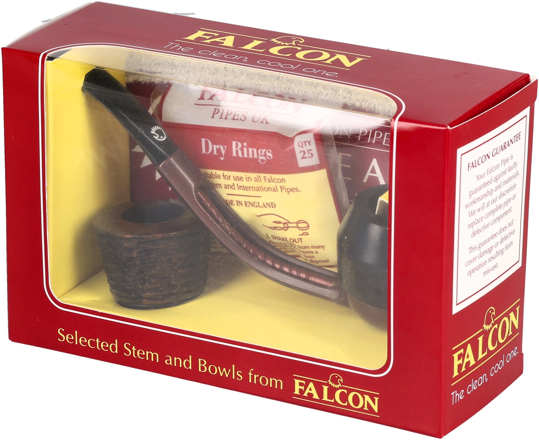 Falcon Pfeifensystem Starterset Extra Set Gebogen Glatt Bulldog  30grad