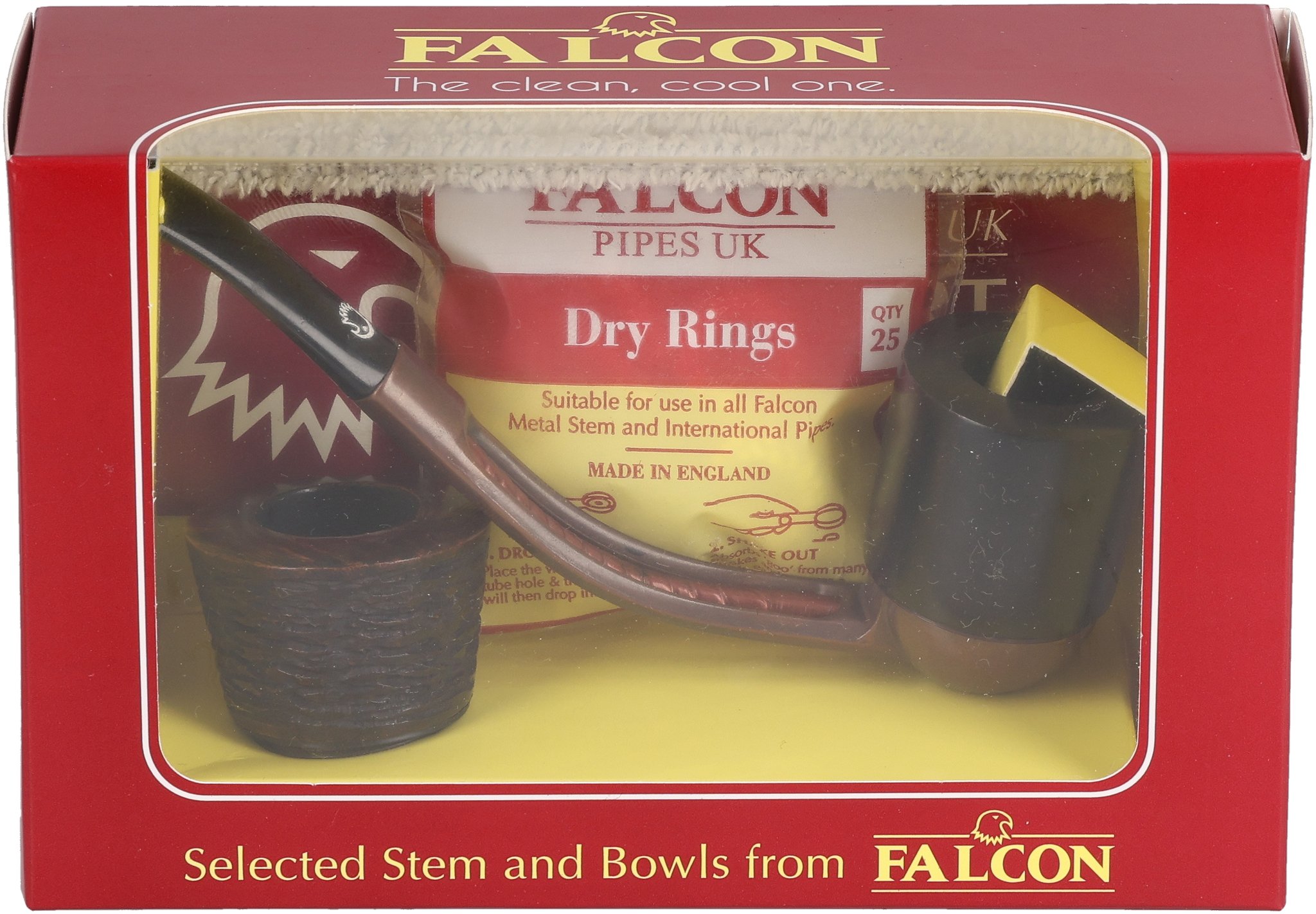 Falcon Pfeifensystem Starterset Extra Set Gebogen Glatt Dublin front
