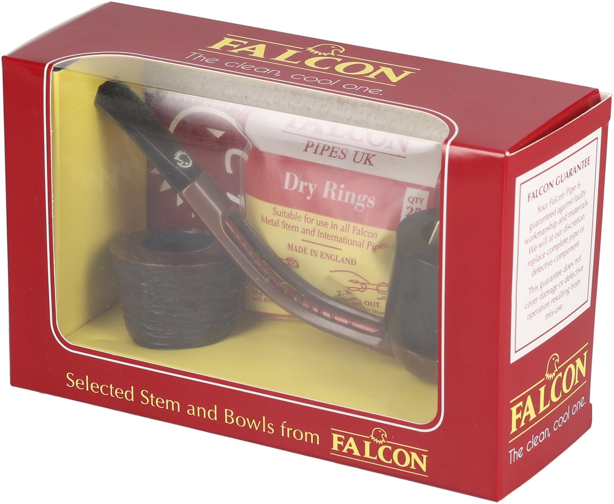 Falcon Pfeifensystem Starterset Extra Set Gebogen Glatt Dublin 30grad