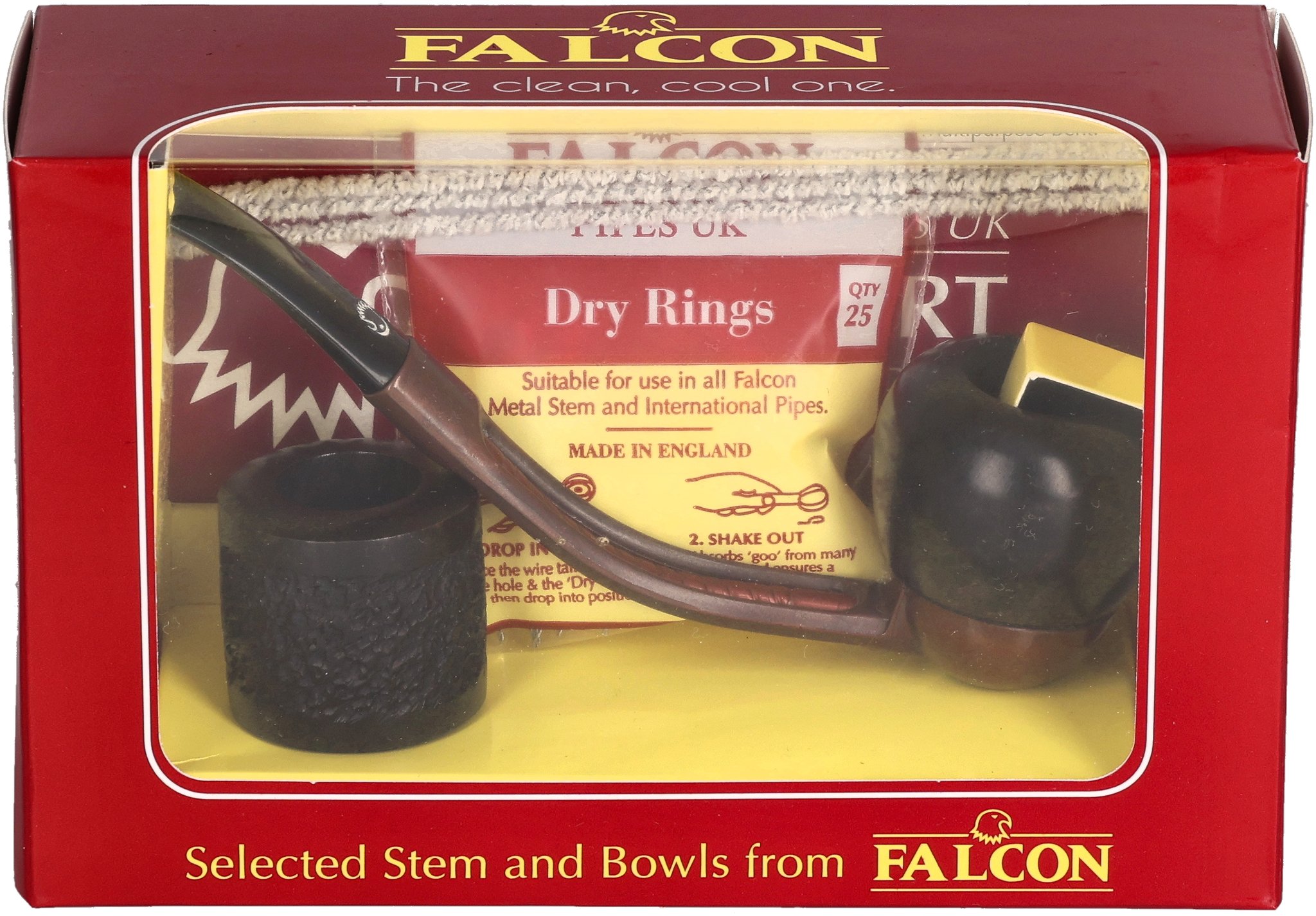 Falcon Pfeifensystem Starterset Extra Set Gebogen Glatt Apple front