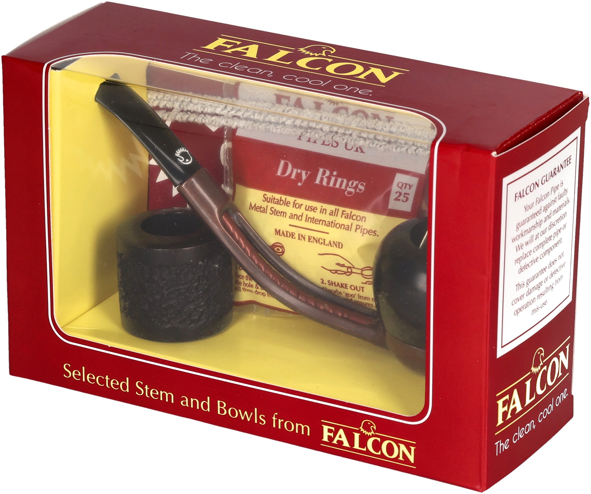 Falcon Pfeifensystem Starterset Extra Set Gebogen Glatt Apple 30grad