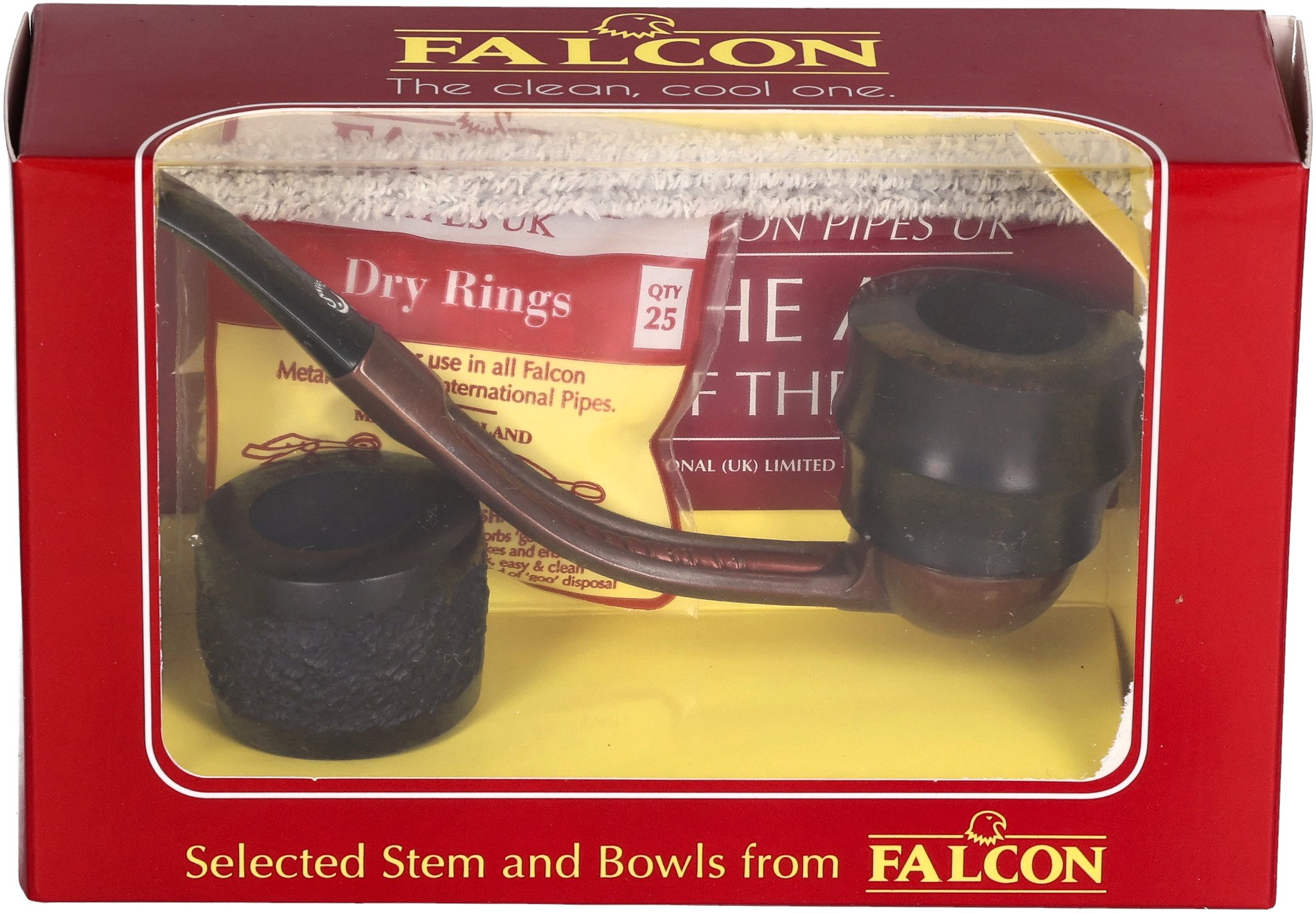 Falcon Pfeifensystem Starterset Extra Set Gebogen Glatt Plymouth front