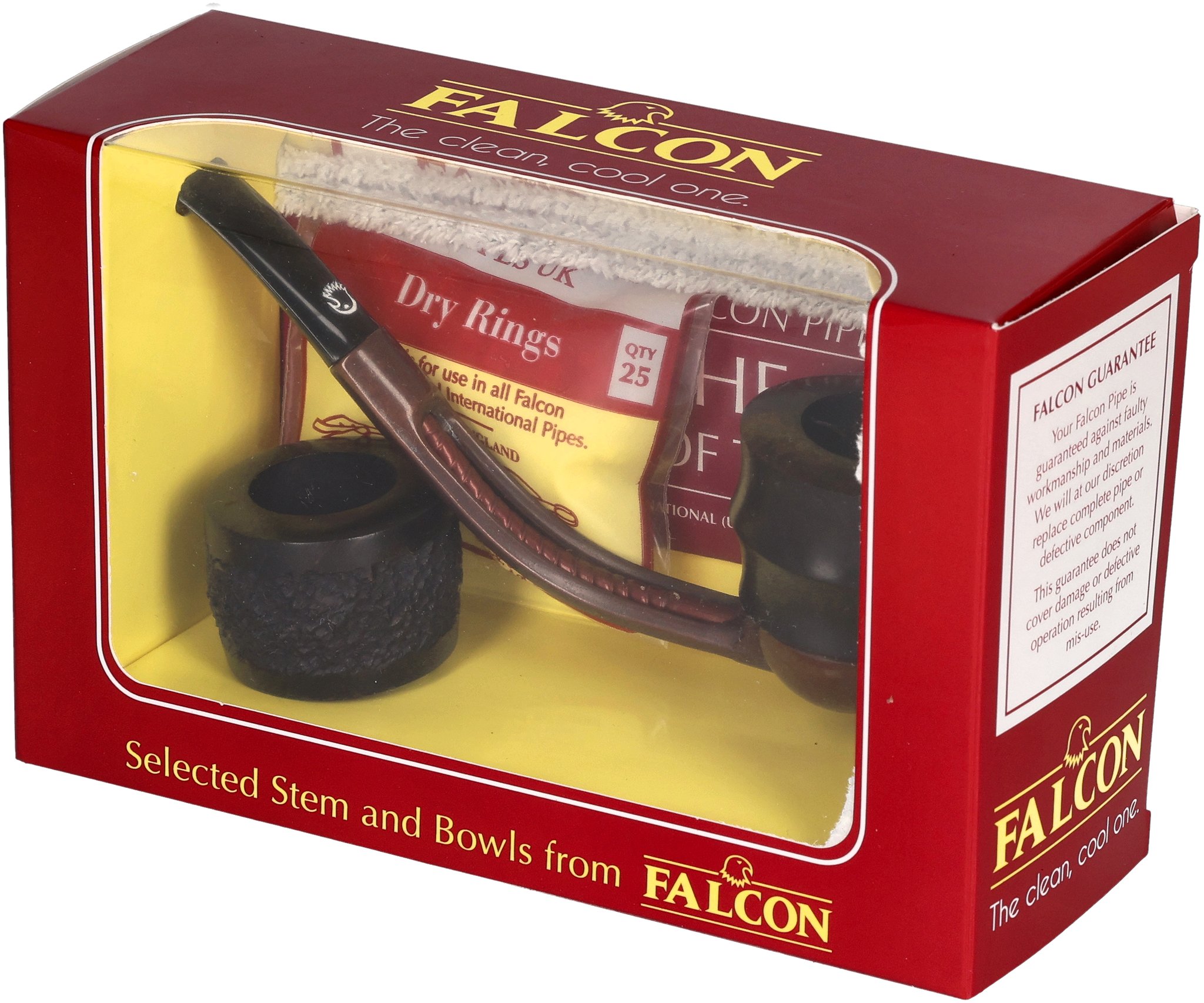 Falcon Pfeifensystem Starterset Extra Set Gebogen Glatt Plymouth 30grad