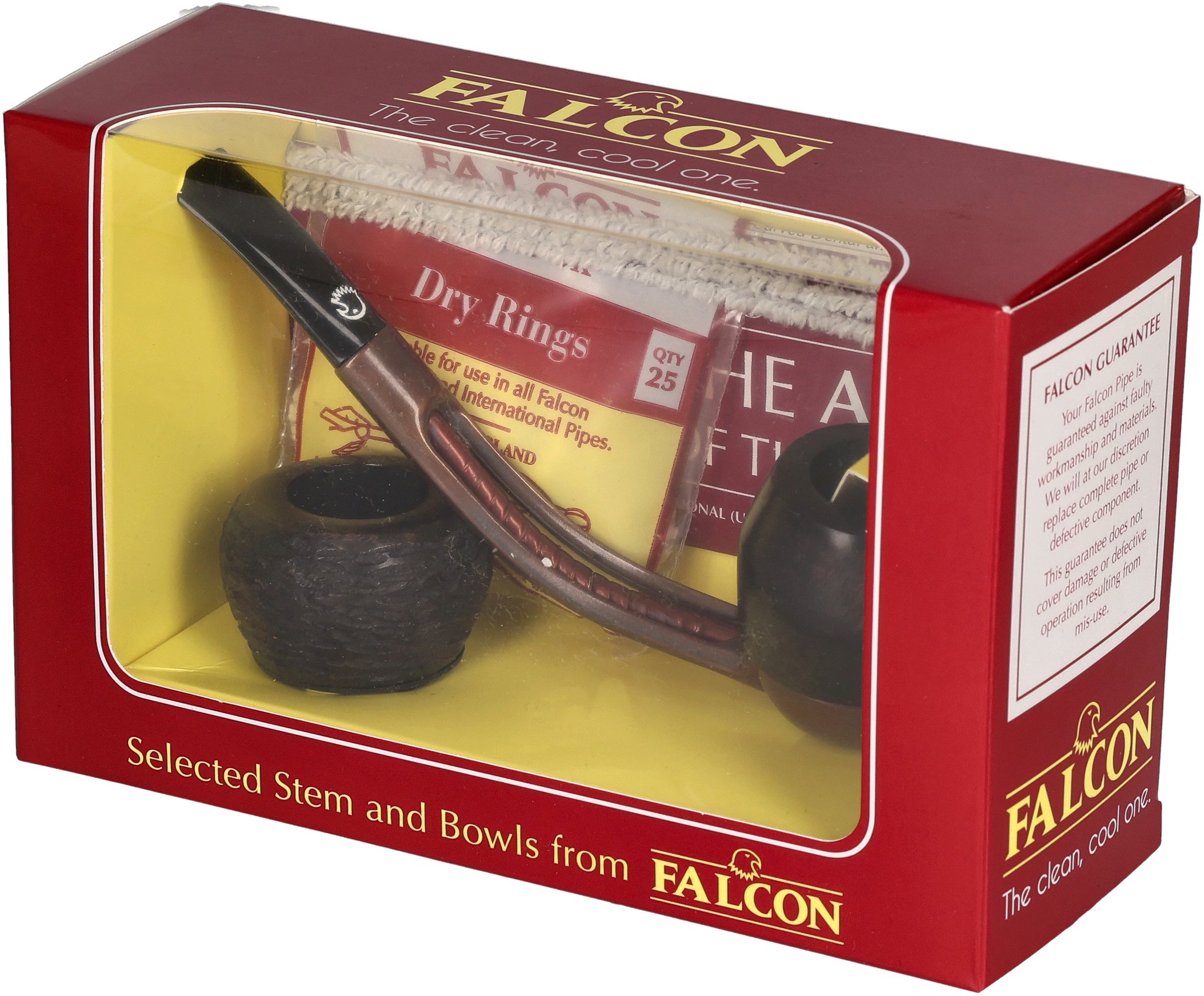 Falcon Pfeifensystem Starterset Extra Set Gebogen Glatt Bulldog 30grad 