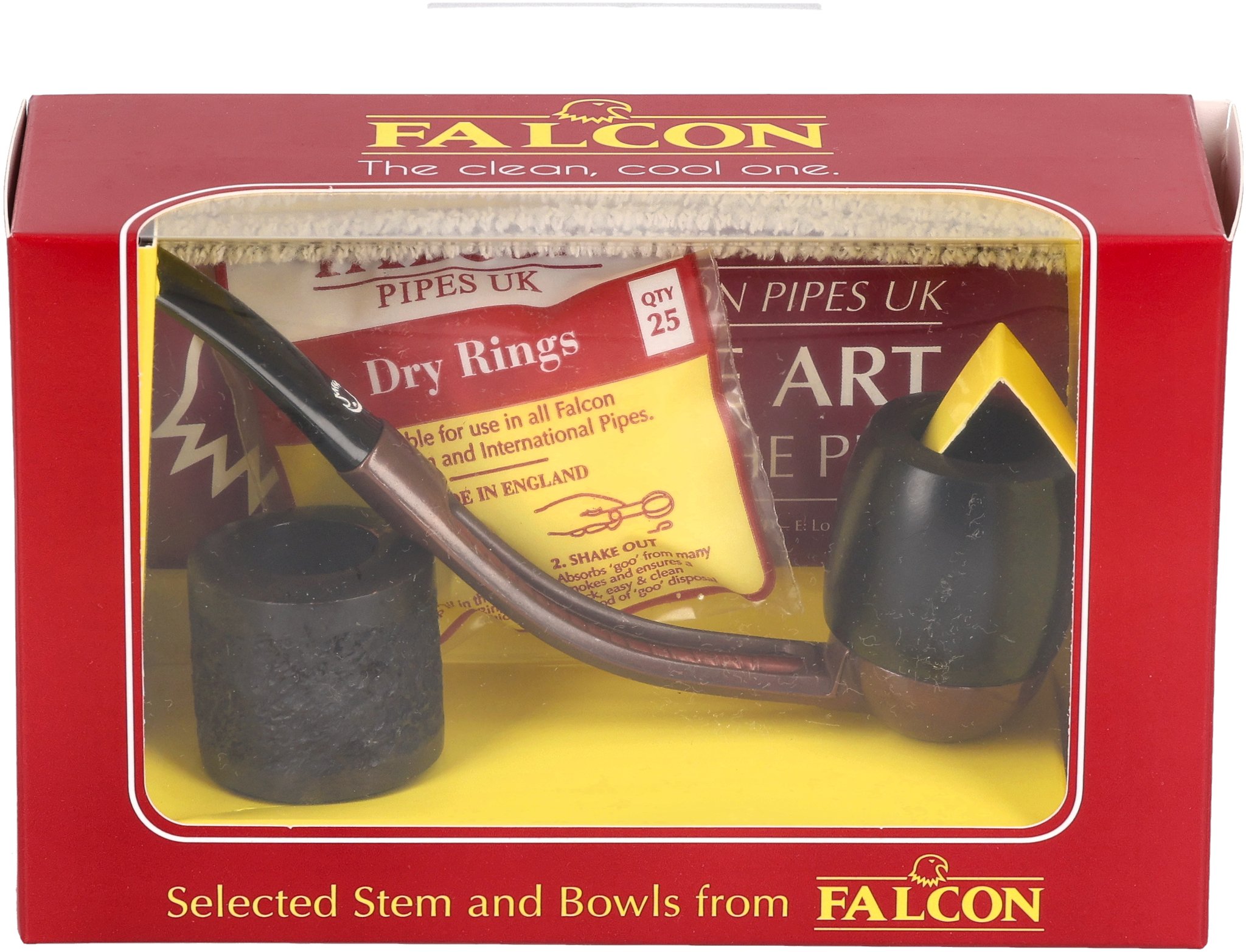 Falcon Pfeifensystem Starterset Extra Set Gebogen Glatt Billard front