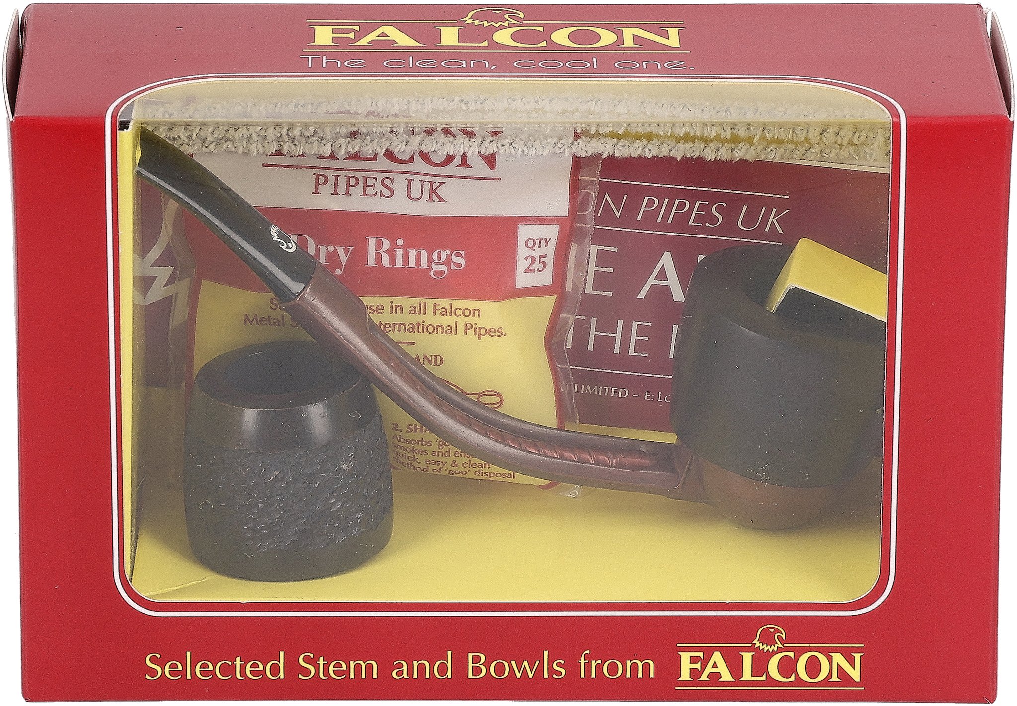  Falcon Pfeifensystem Starterset Extra Set Gebogen Glatt Dover front