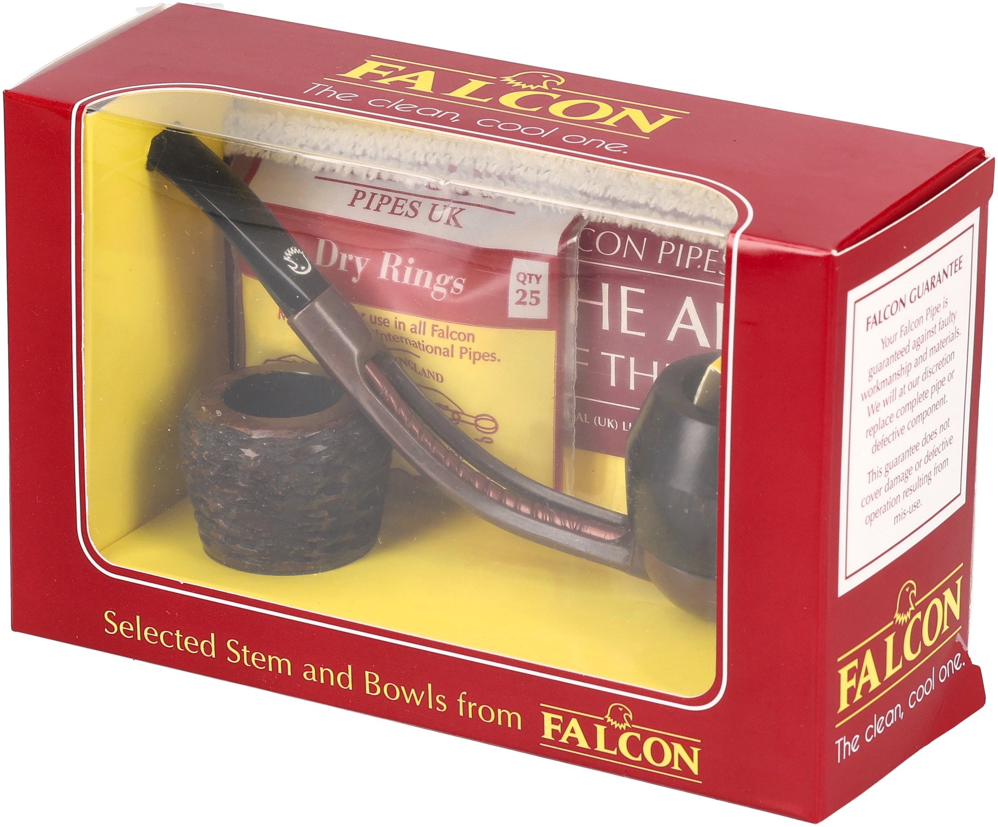 Falcon Pfeifensystem Starterset Extra Set Gebogen Glatt Bulldog 30grad