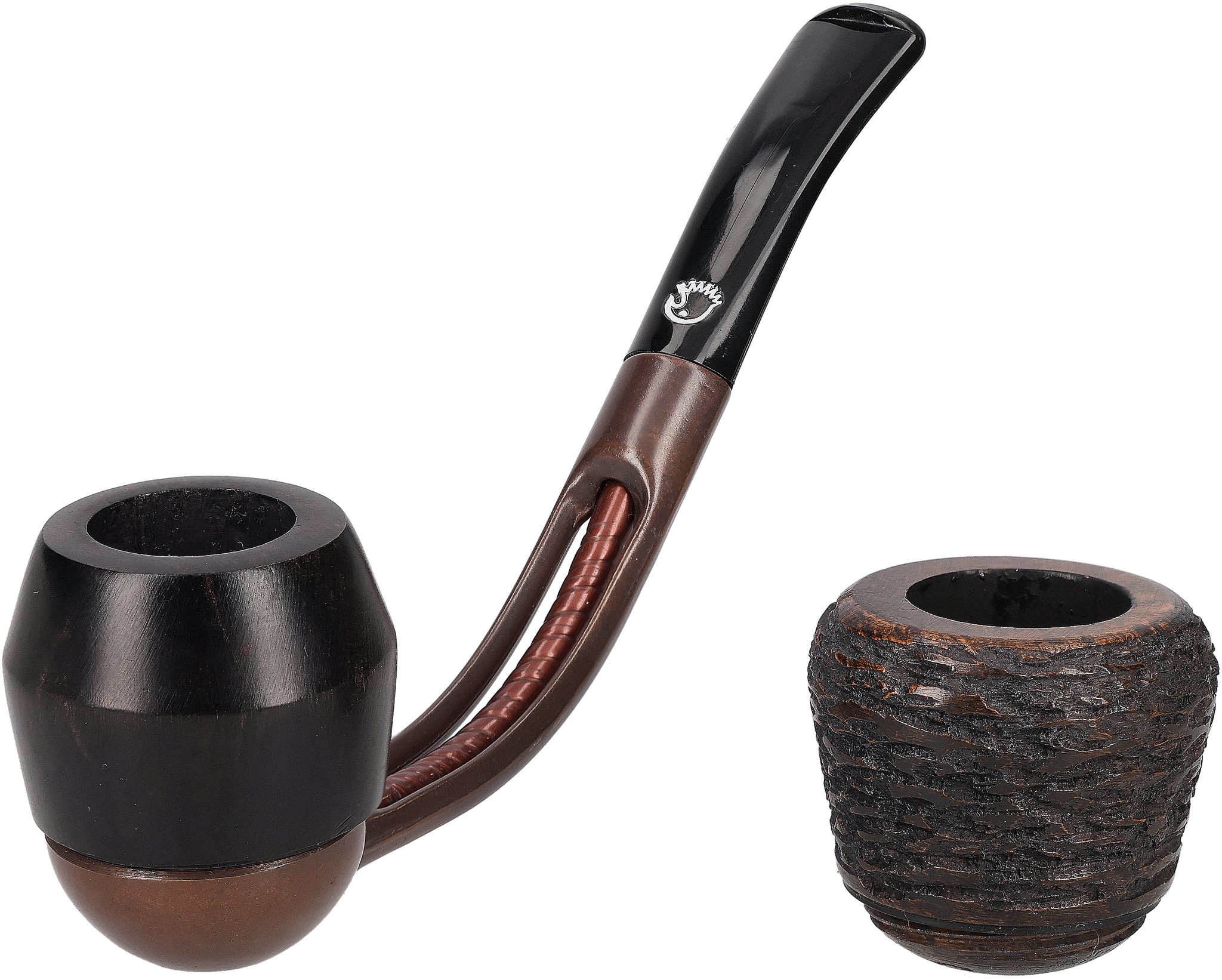 Falcon Pfeifensystem Starterset Extra Set Gebogen Glatt Bulldog ofen