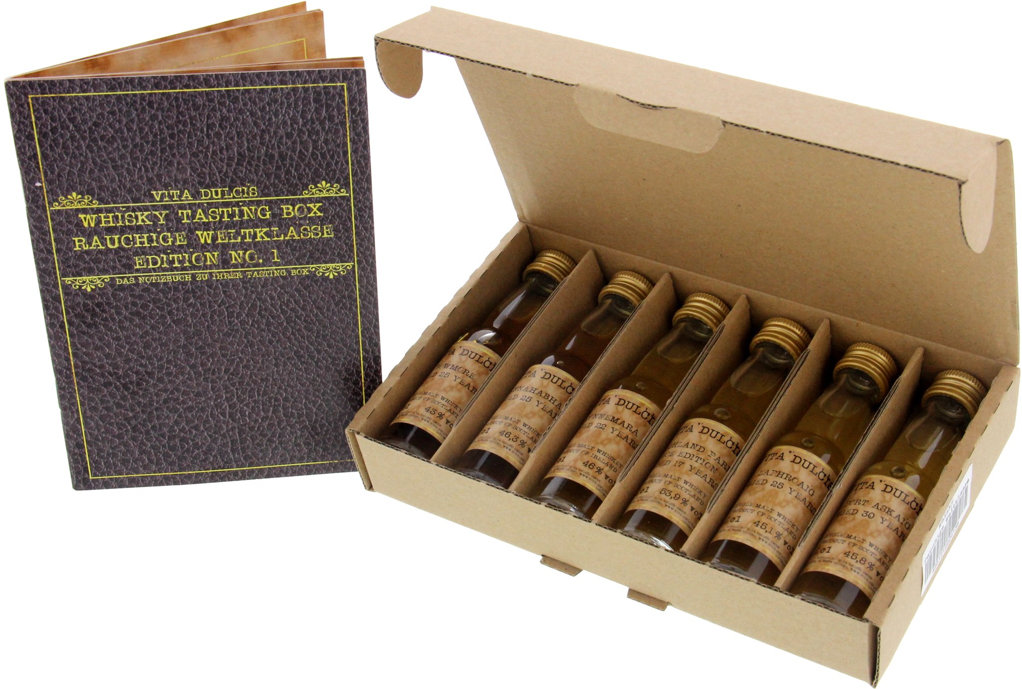 Vita Dulcis Whisky Tasting Box rauchige Weltklasse offen