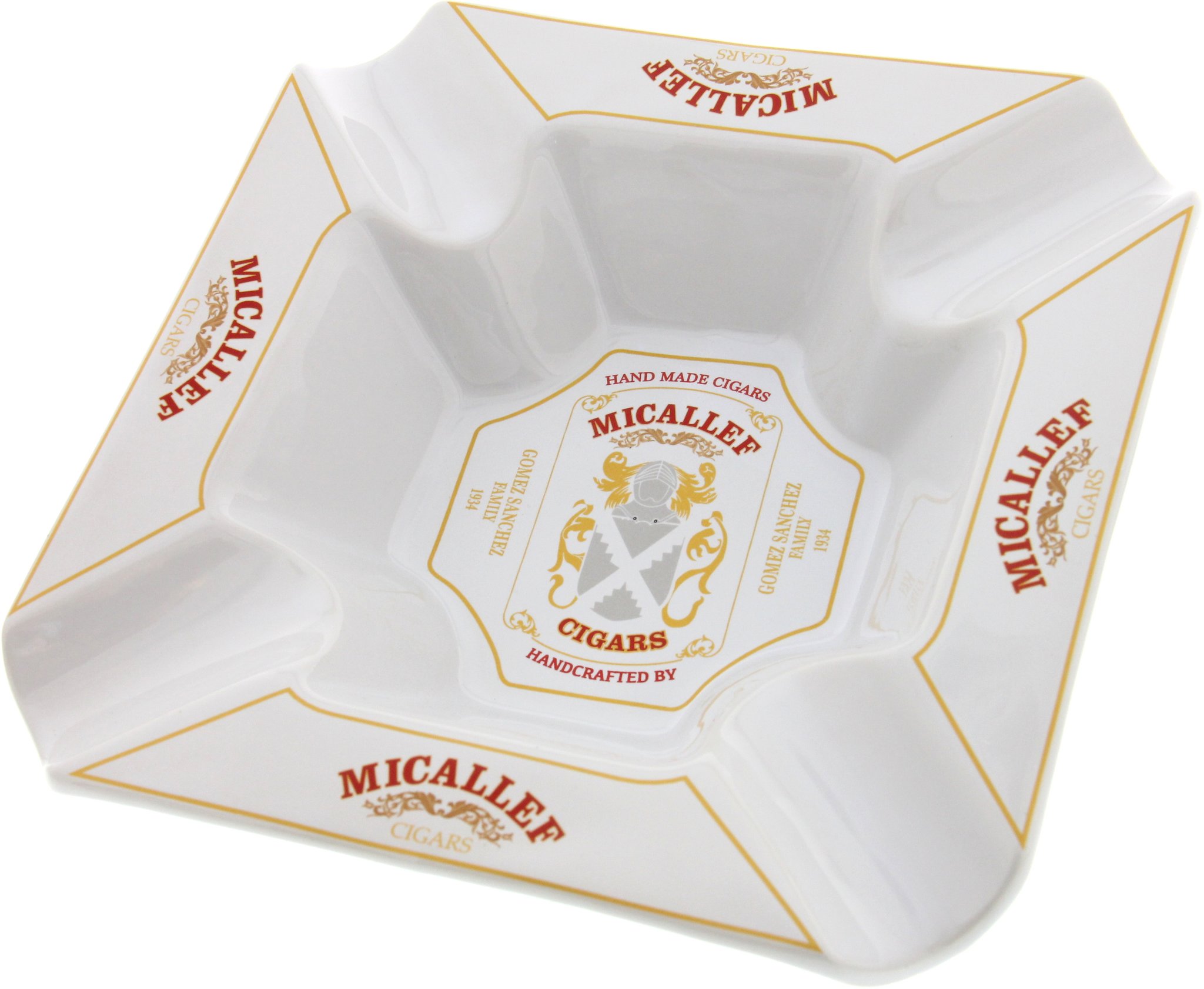 Micallef Zigarrenascher weiß mit 4 Ablagen