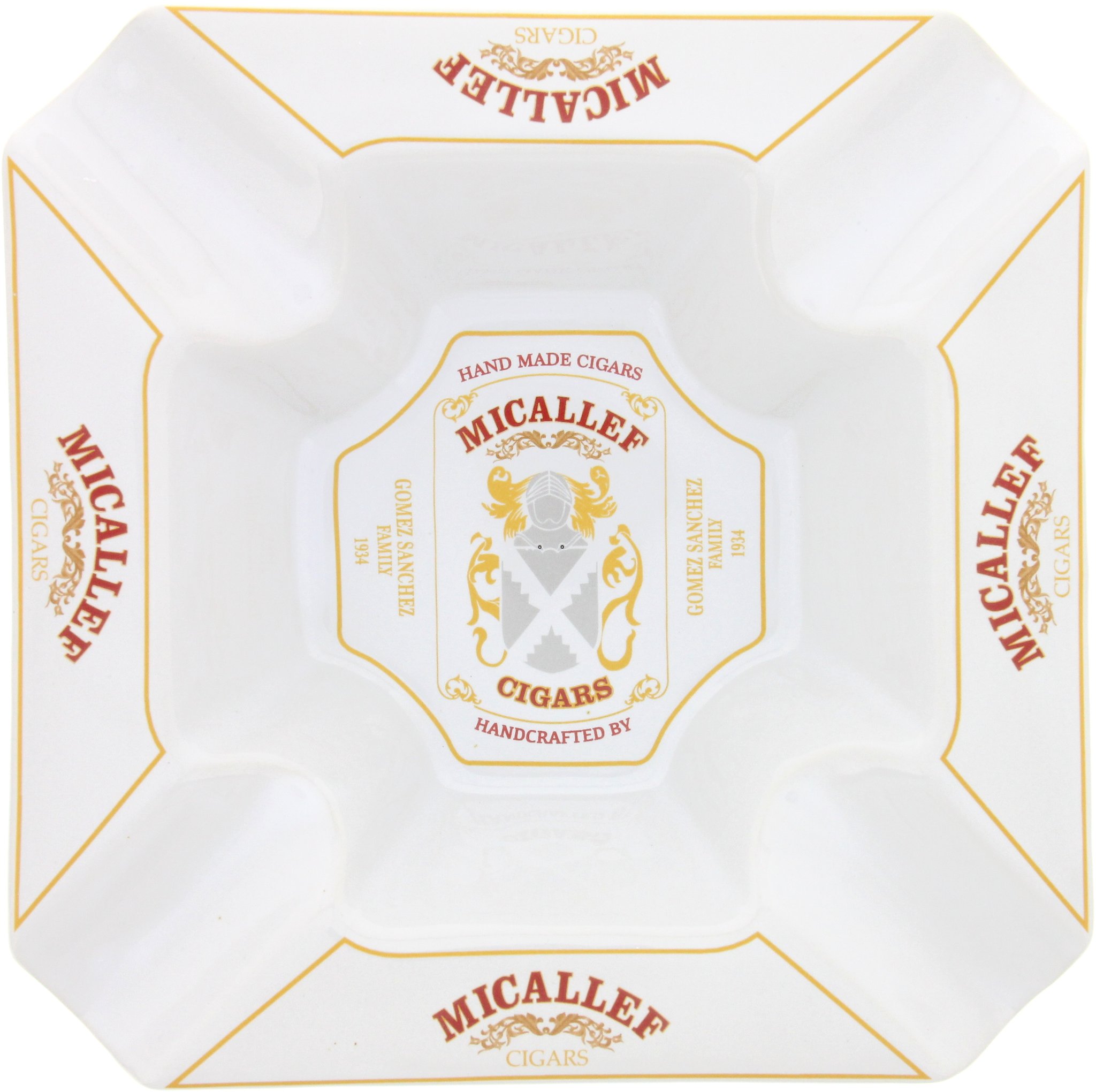 Micallef Zigarrenascher weiß mit 4 Ablagen Draufsicht