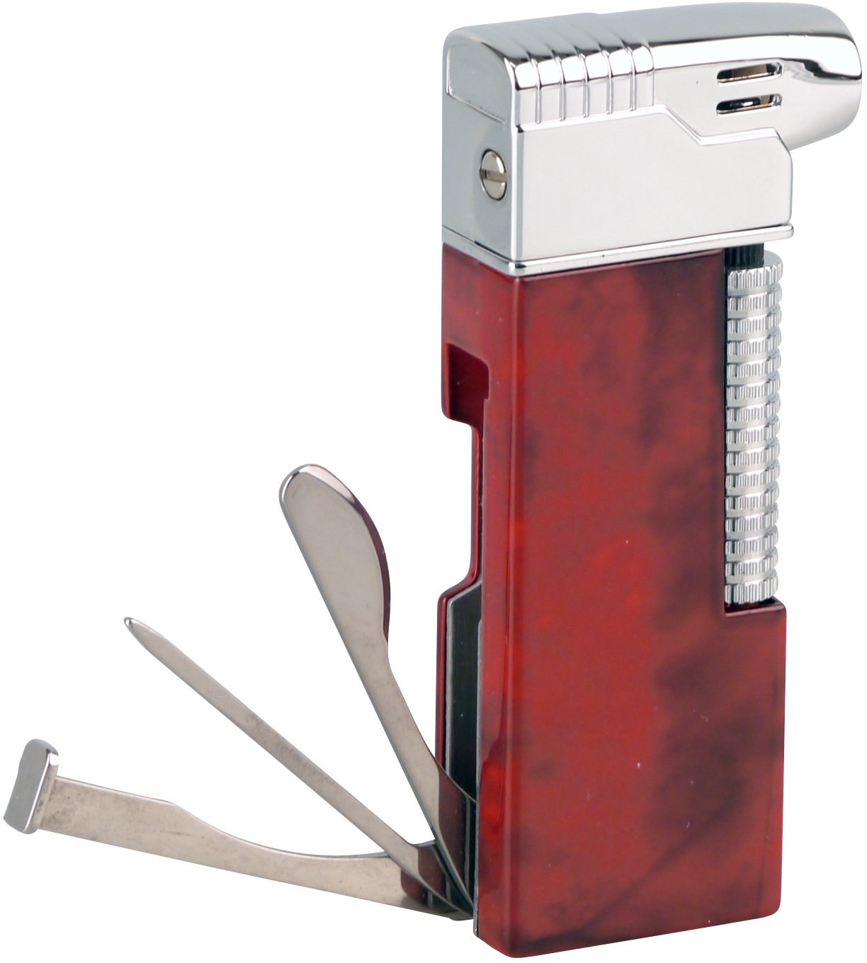 Passatore Pfeifenfeuerzeug braun marble chrom poliert (234013) Detailbild