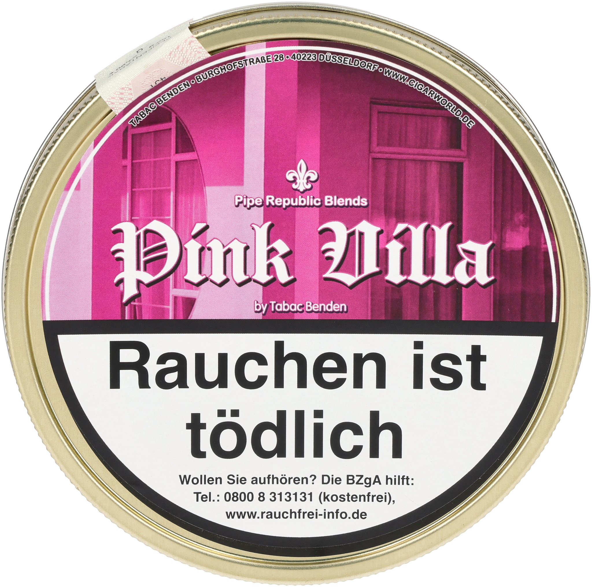 Pink Villa 100g tin front