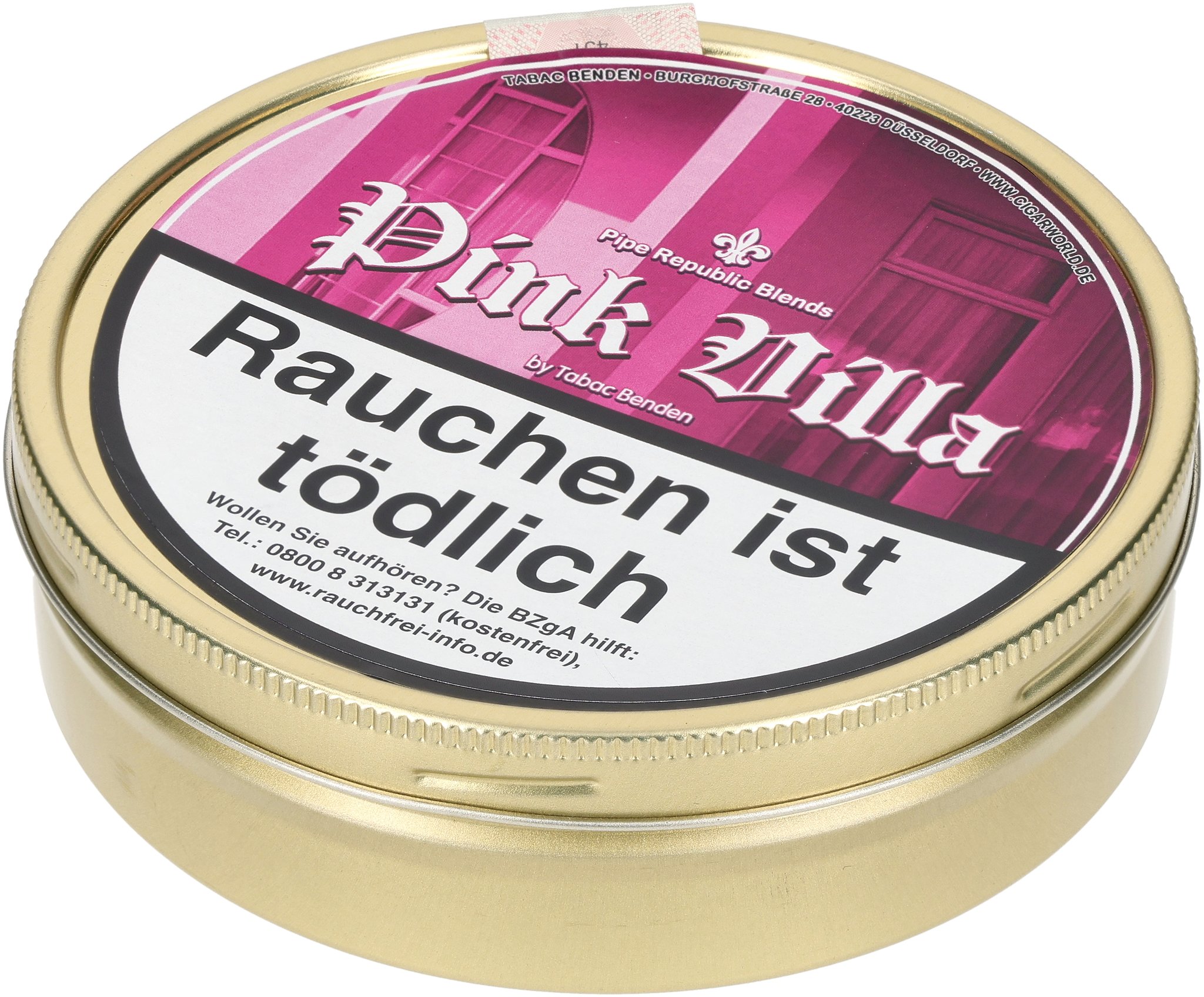 Pink Villa 100g tin lying 2