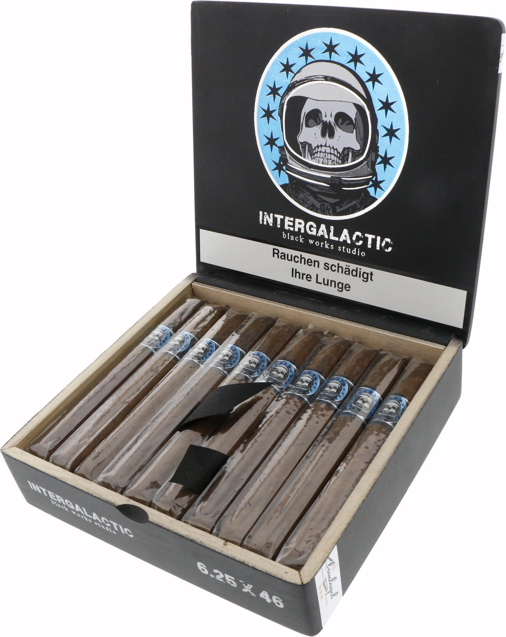 Black Label Trading Company Black Works Studio Intergalactic Corona Larga Kiste offen