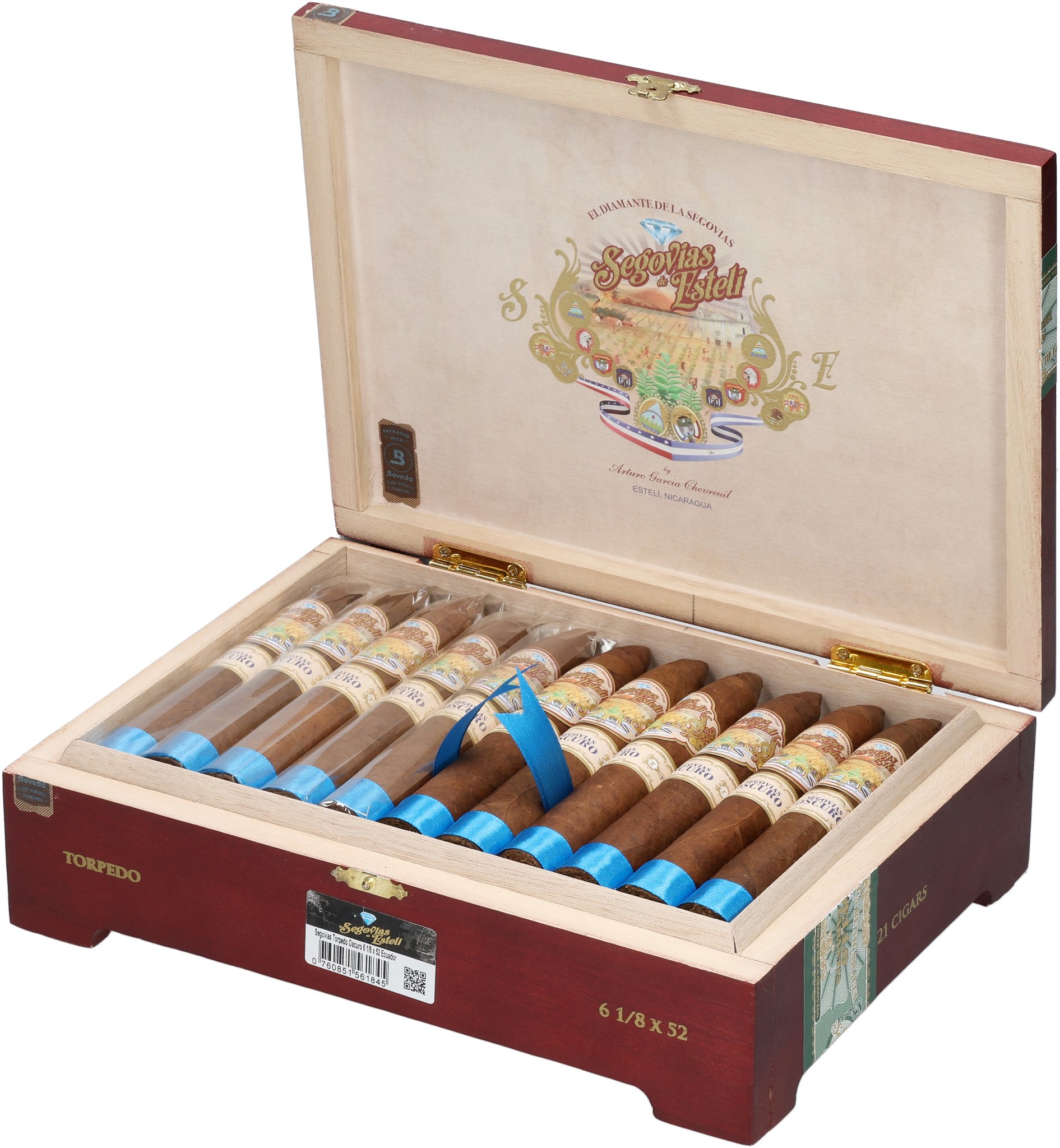 Segovia Oscuro Torpedo box open