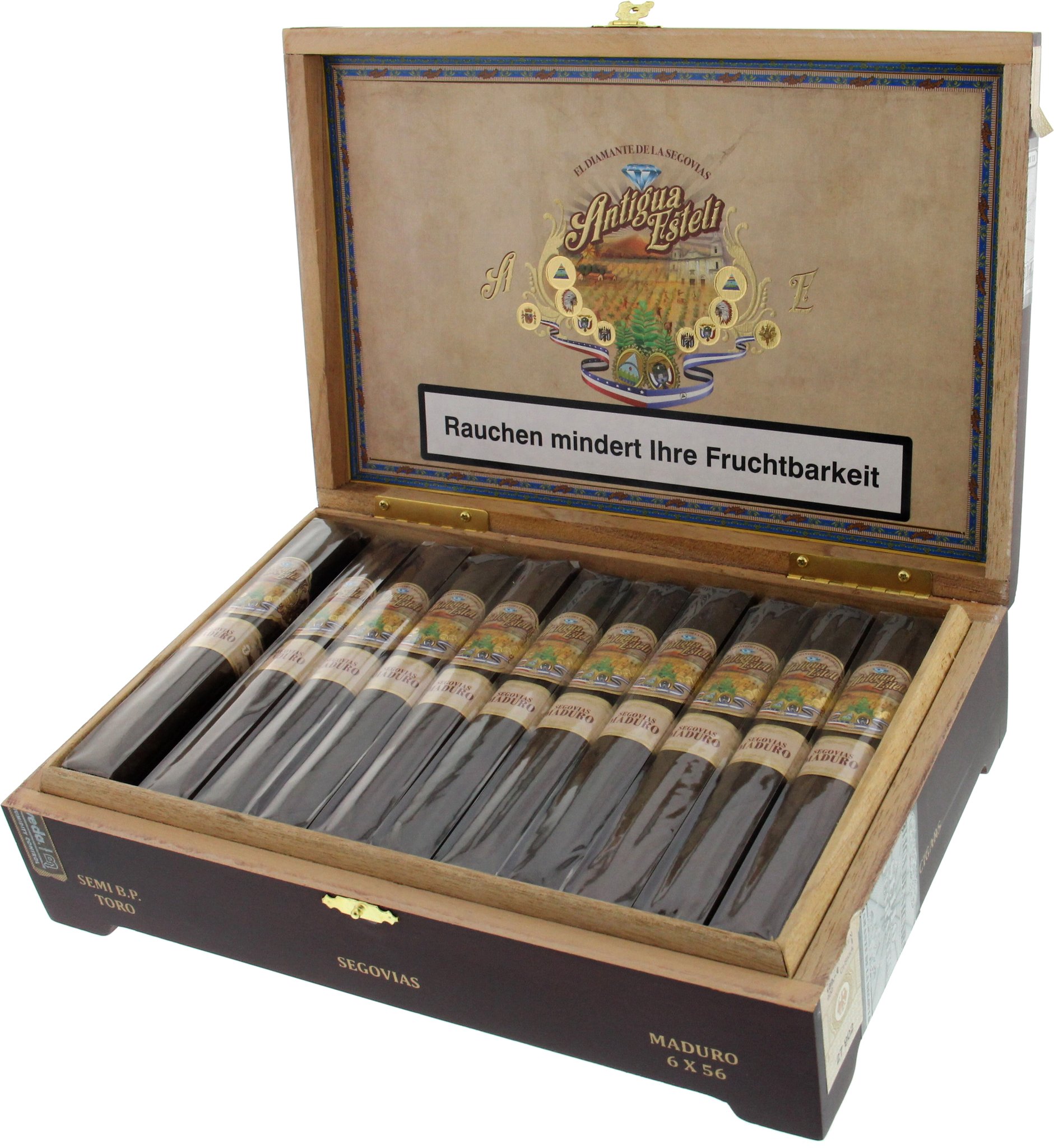 Antigua Esteli Segovia Maduro Toro Kiste offen