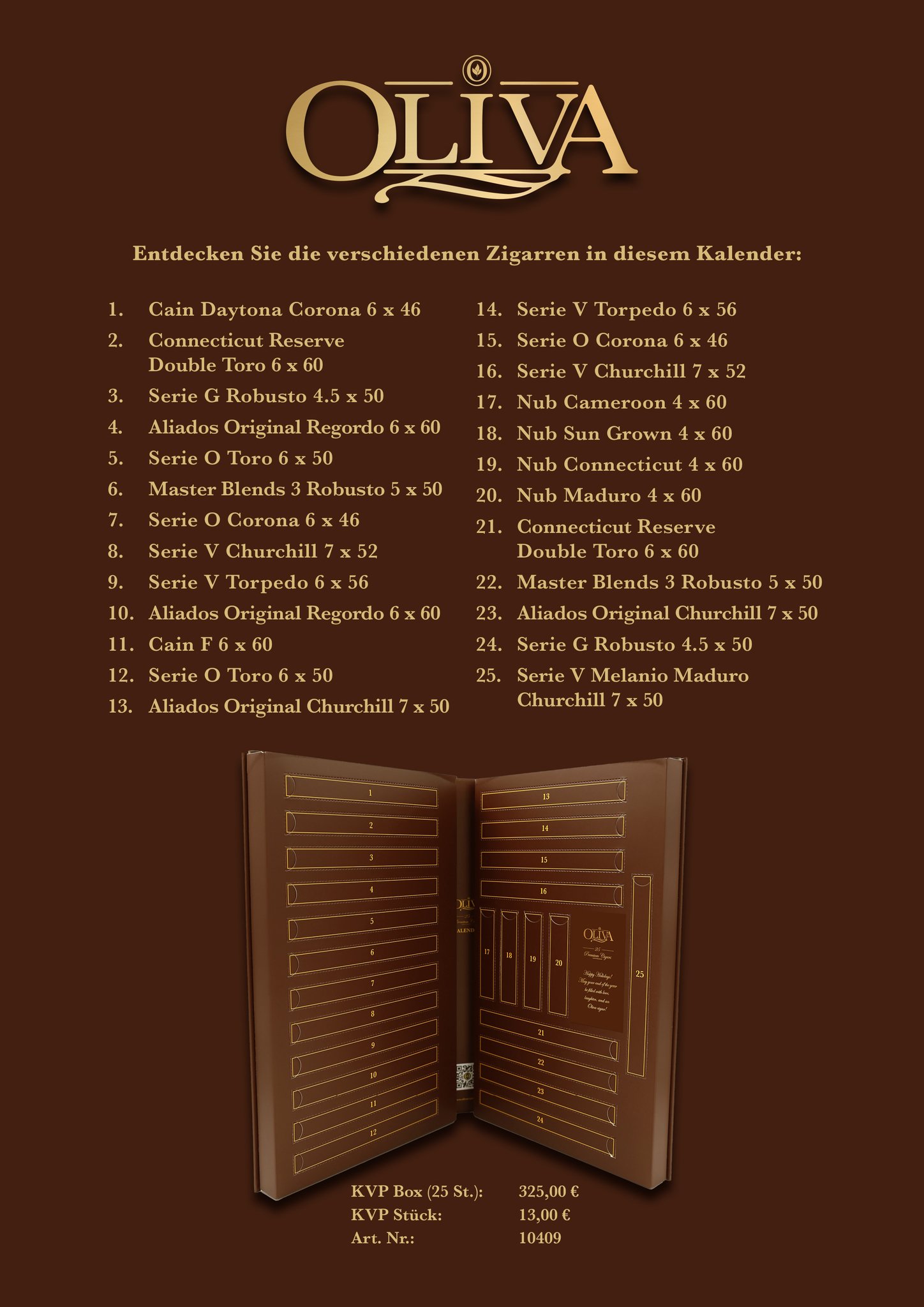 Oliva Sampler Adventskalender 2026 Inhalt