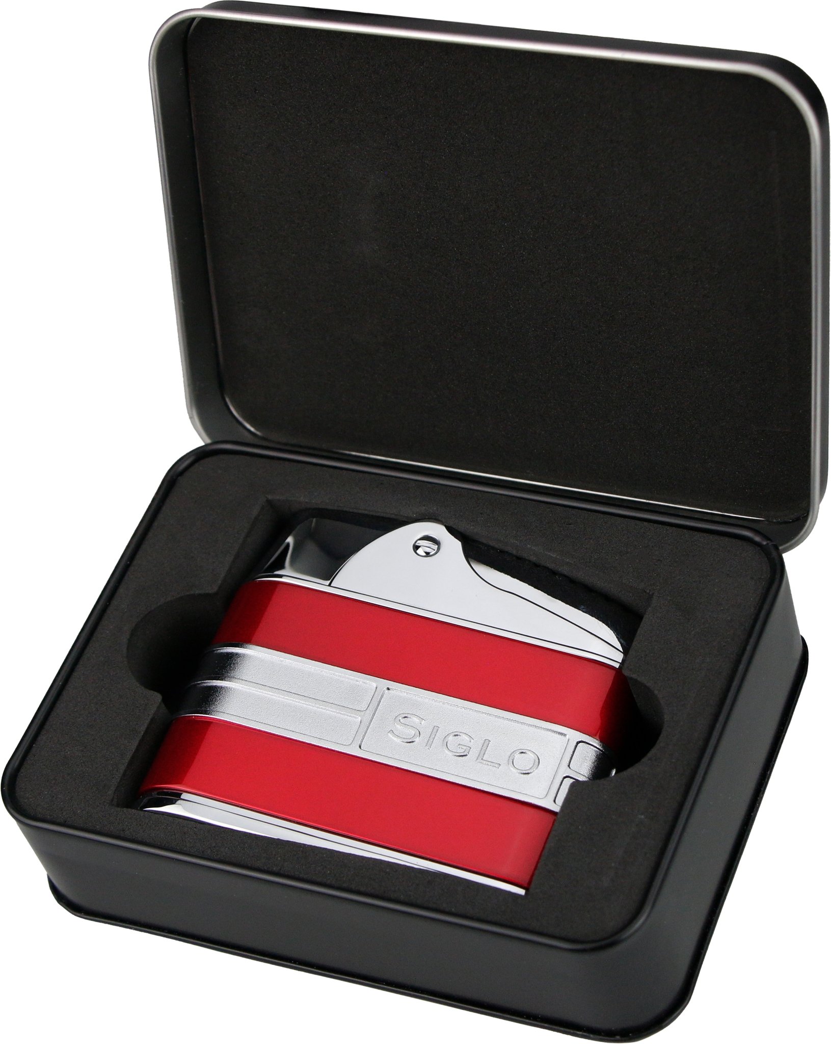 rot Retro Tischfeuerzeug in der Box