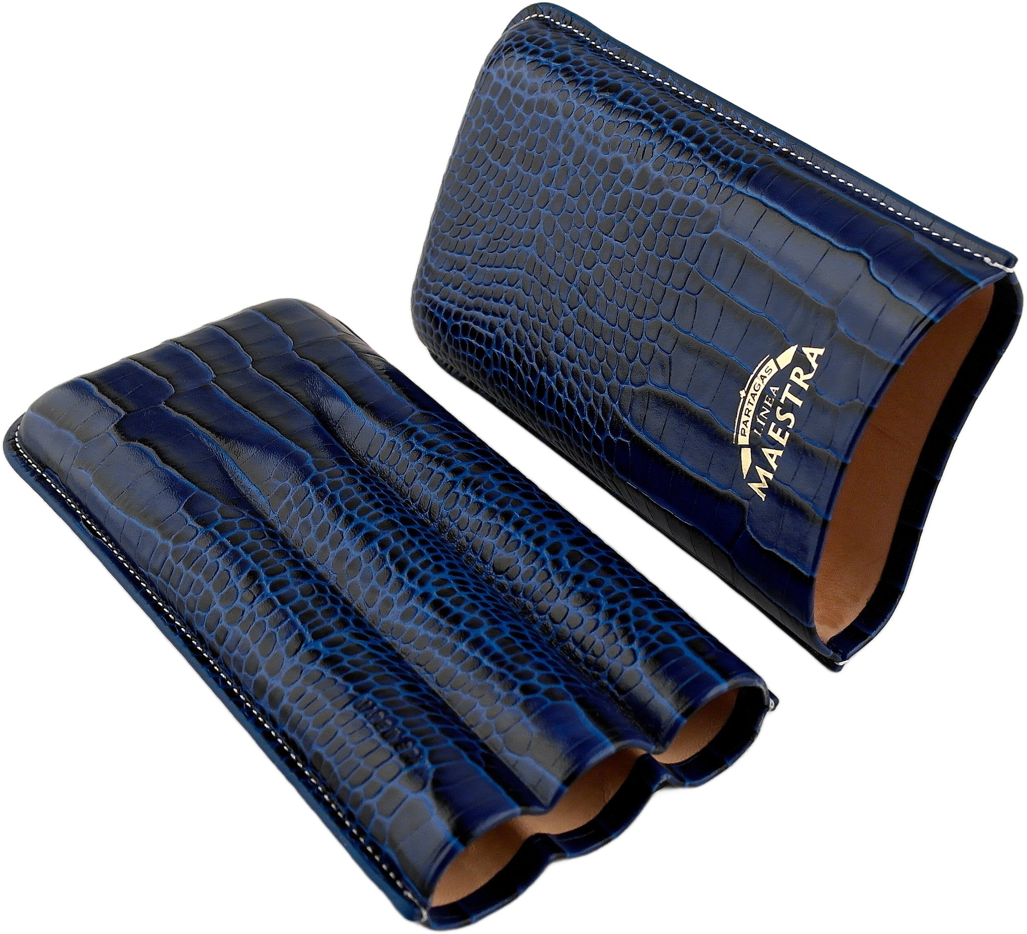 Partagas Zigarrenetui 3er blau Linea Maestra (6398100) offen